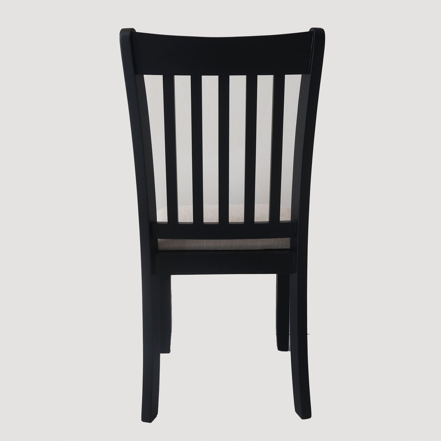 Modern Dining Chair (Set of 2) With Cushion Seats And Wooden Back - Black