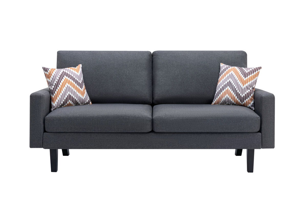 Bahamas - Sofa And 2 Chairs With 2 Throw Pillows - Dark Gray
