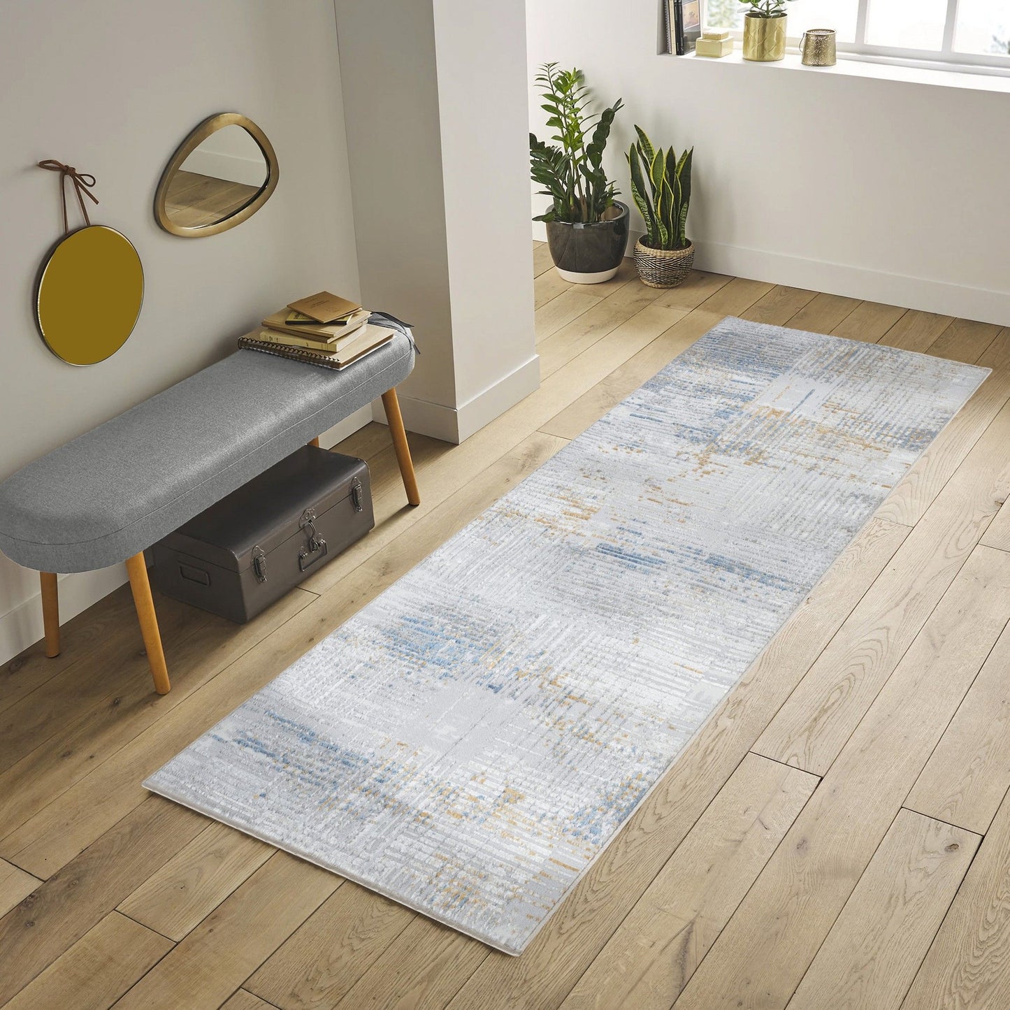 Nova - 5'3" X 7' Area Rug - Multi, Light Gray