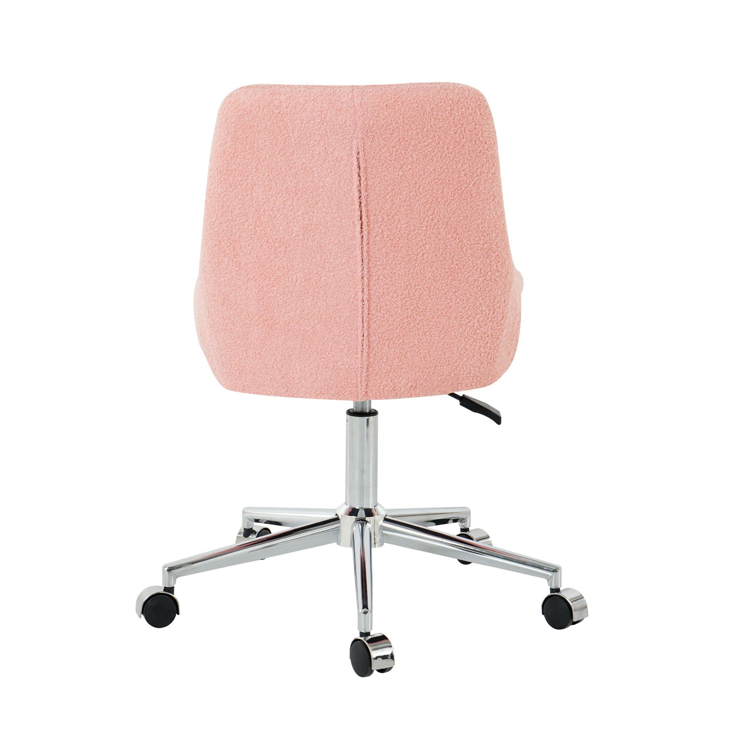 Modern Teddy Velvet Fabric Dining Chair With Golden Electroplated Legs, Soft And Comfortable, Adjustable And Space Saving - Pink