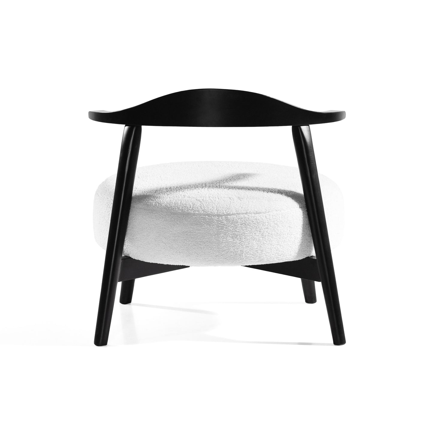 Upholstered Accent Chair, Modern Living Room Chairs, Reading Armchair For Sunroom Bedroom - White