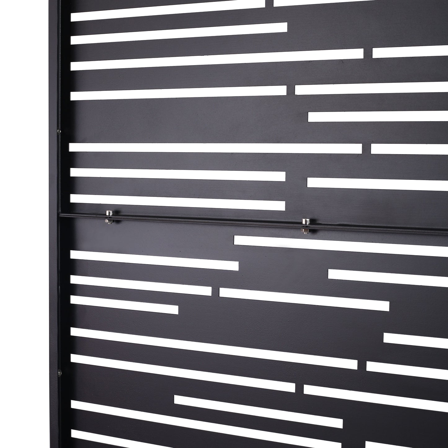 Outdoor & Indoor Privacy Screen Freestanding Decorative Panel Steel - Black