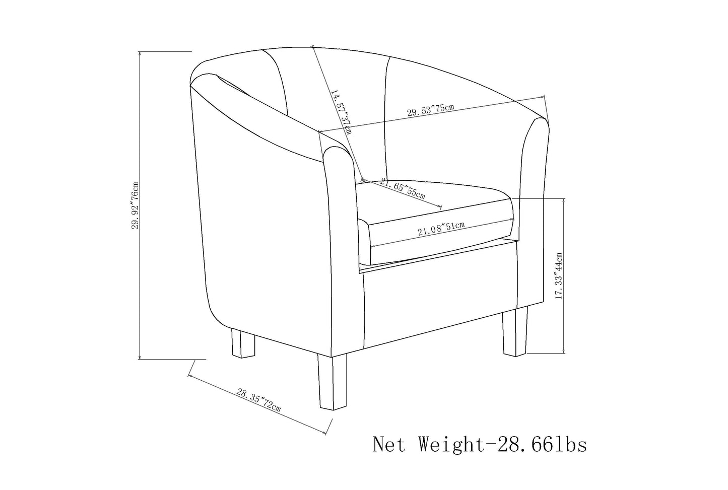 Austin - Tub Chair - Stone Gray