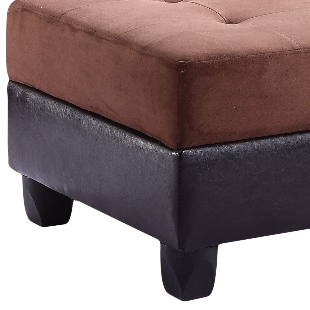 Upholstered Ottoman Elegant - Chocolate