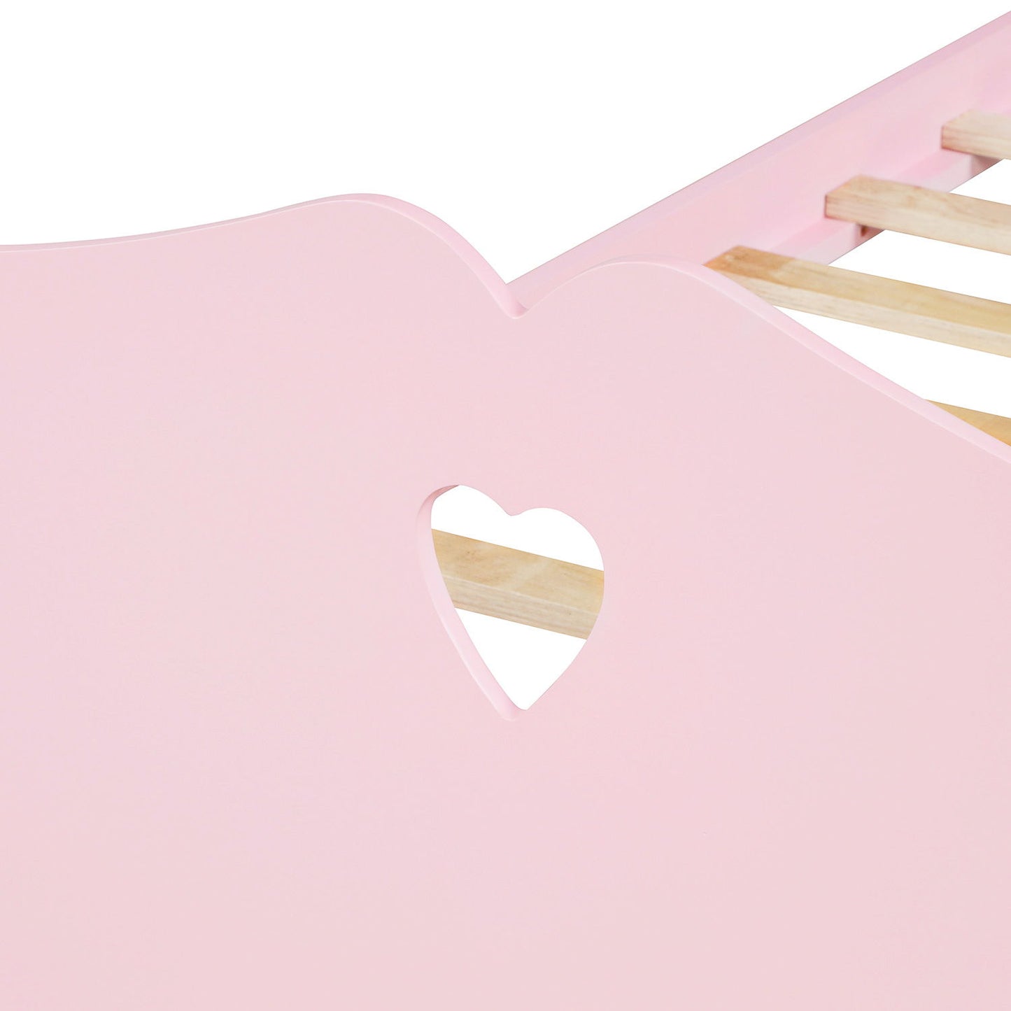 Twin Size Platform Bed With Headboard, Footboard And Slat Support - Pink