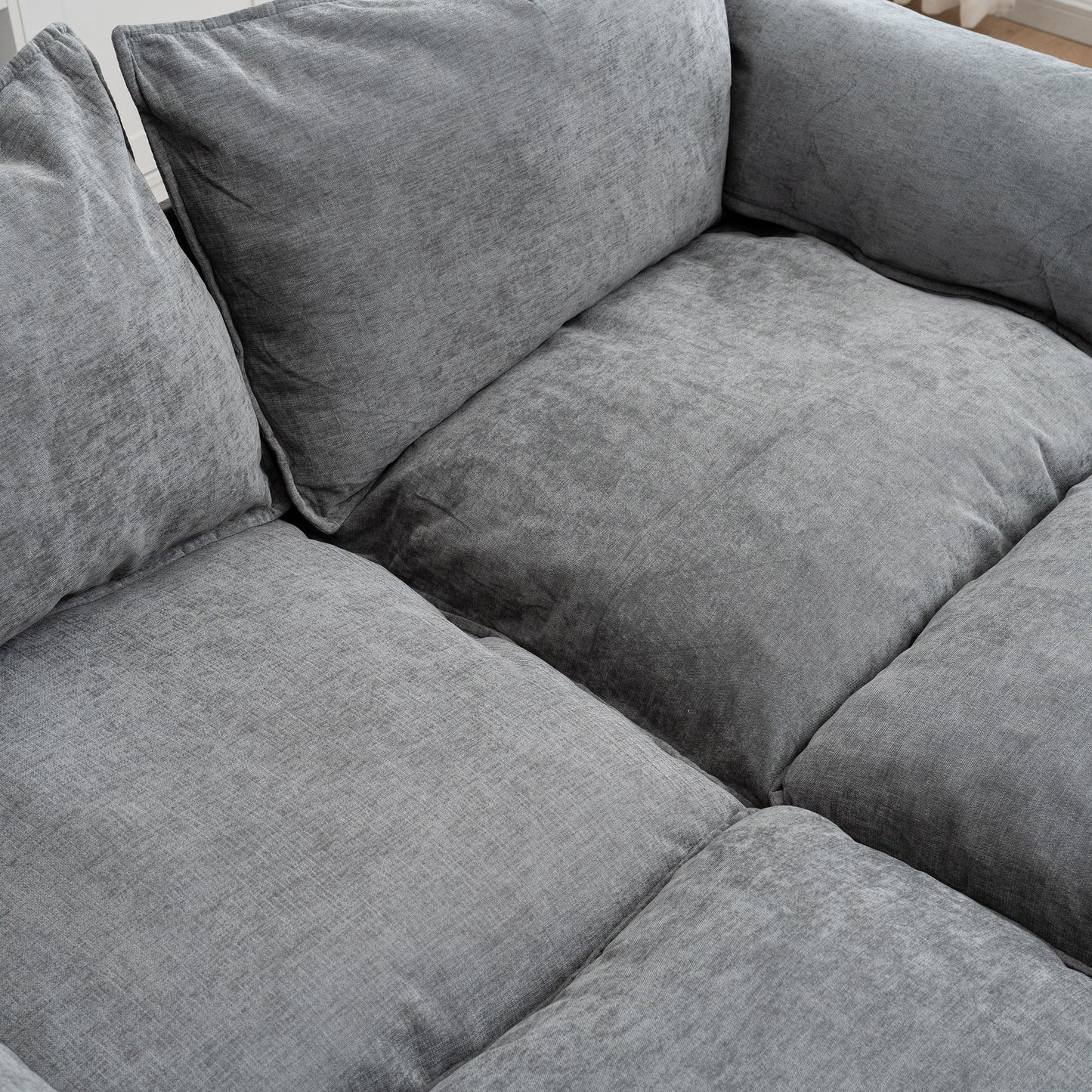 Convertible Combination Sofa, Sofa U Shaped, Sofa With Footstools With Storage - Gray Sofa For Living Room, Living Room 2 Seater Combination Sofa Gray - Gray