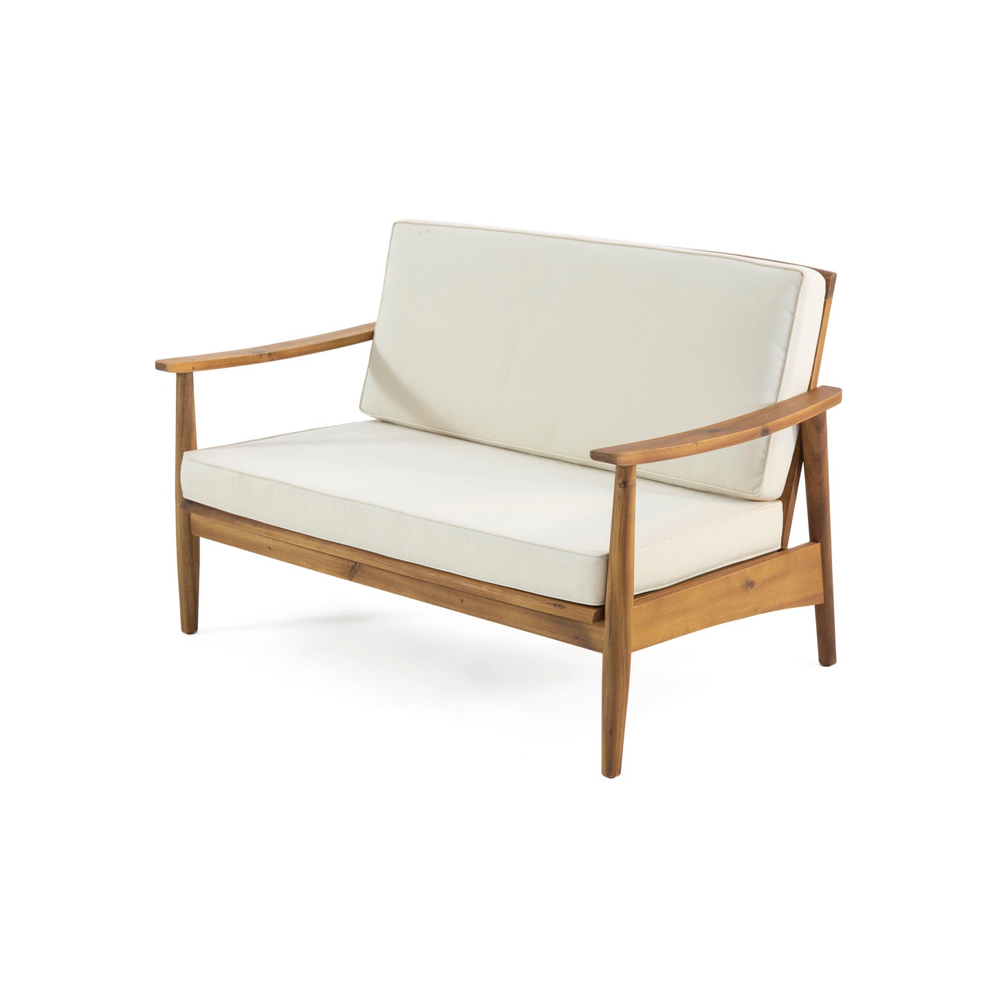 2 Piece Patio Set With Slatted Back Loveseat And Coffee Table - Teak