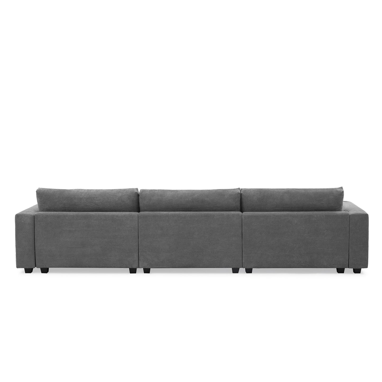 Oversized Sectional L Shaped Cloud Couch With USB Charging Port Cup Holder Deep And Wide Seat Sofa With Chaise Comfy - Gray