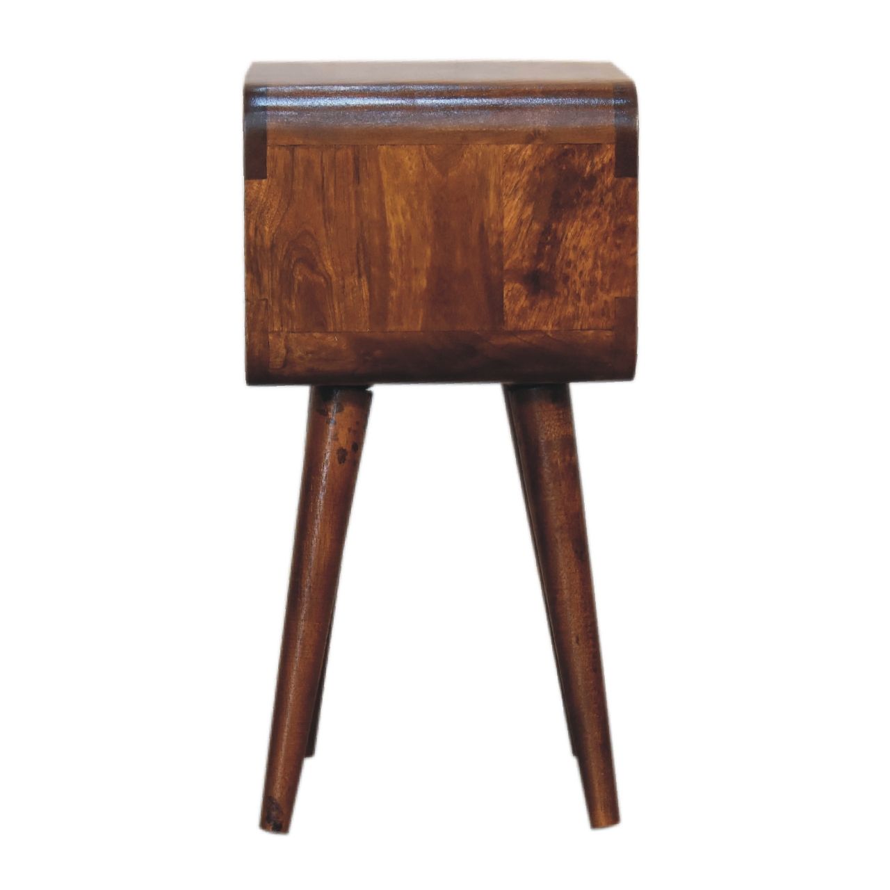 Mini Curved Open Bedside Table - Brown