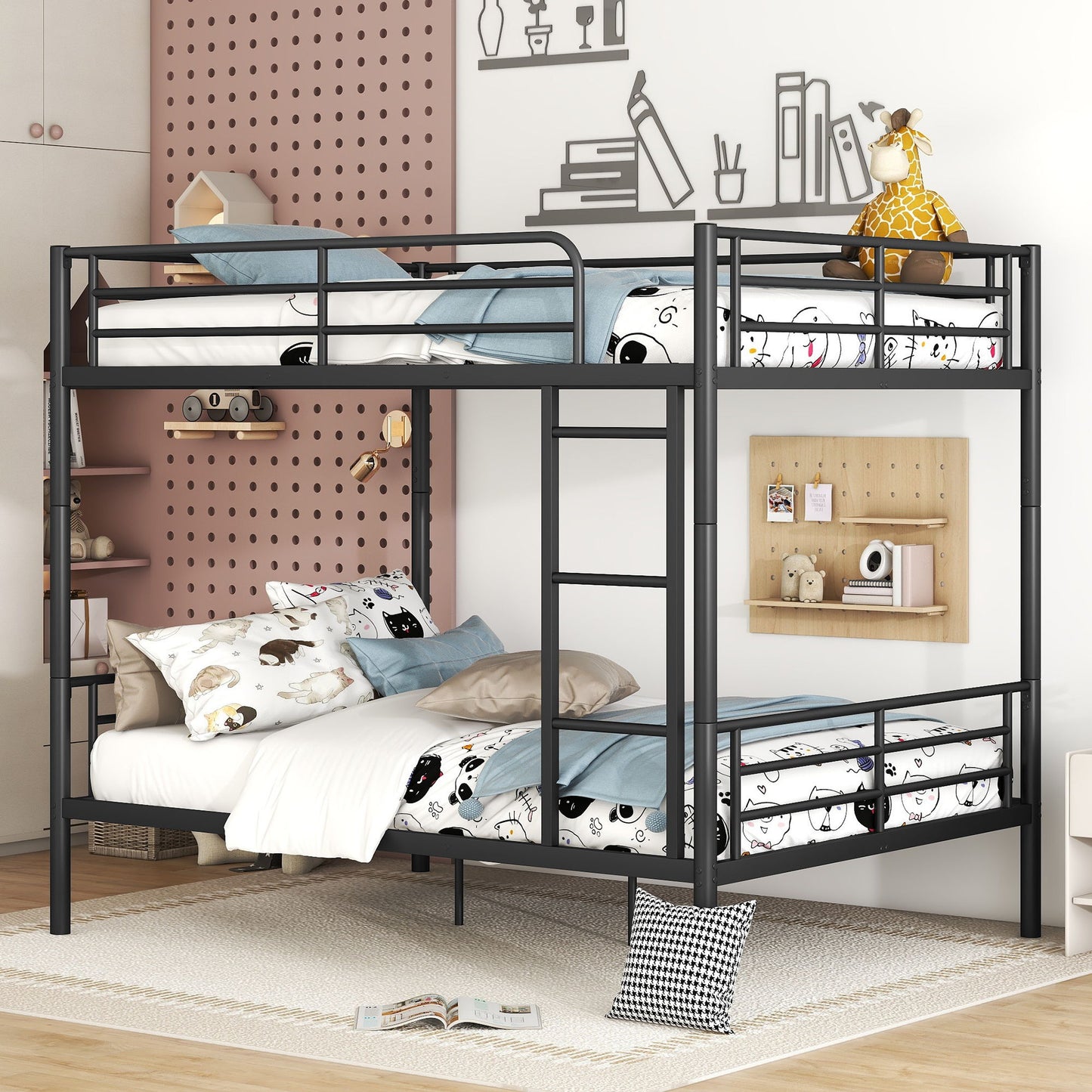 Full Over Full Metal Bunk Bed - Black