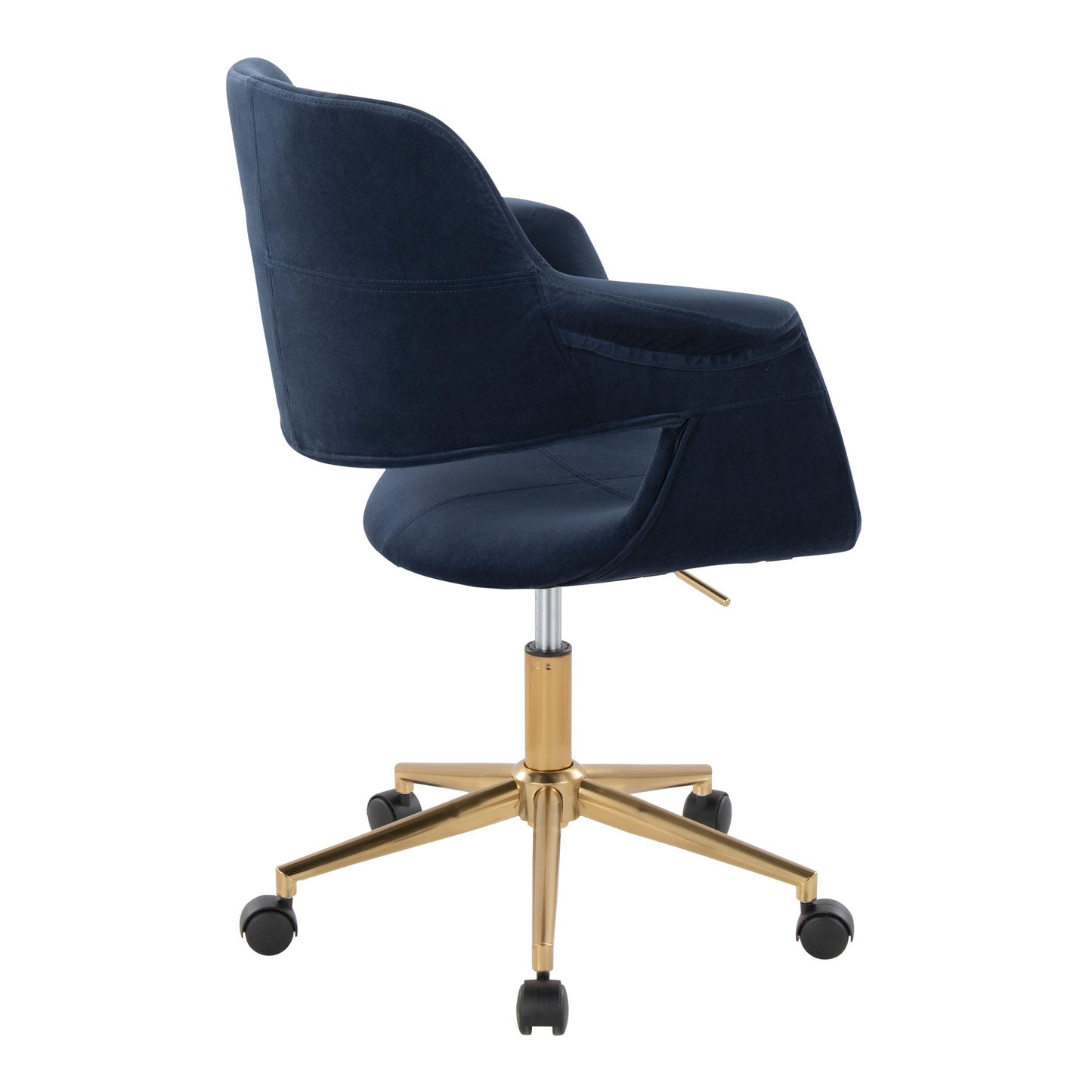 Vintage Flair - Mid-Century Modern Office Chair - Gold / Blue