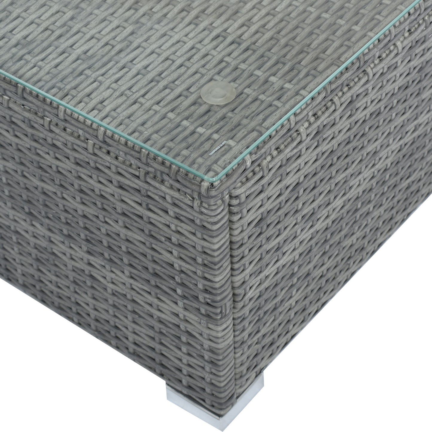 8 Pieces Outdoor Patio Furniture Sets, Garden Conversation Wicker Sofa Set, Single Sofa Combinable - Beiges / Gray