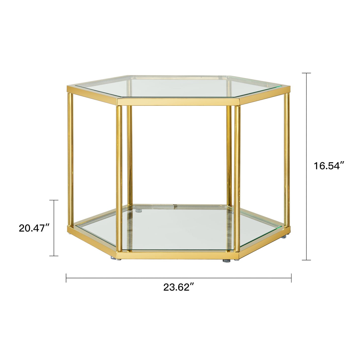 Modern Design Living Room Coffee Table With Stainless Steel Frame And Tempered Glass - Gold