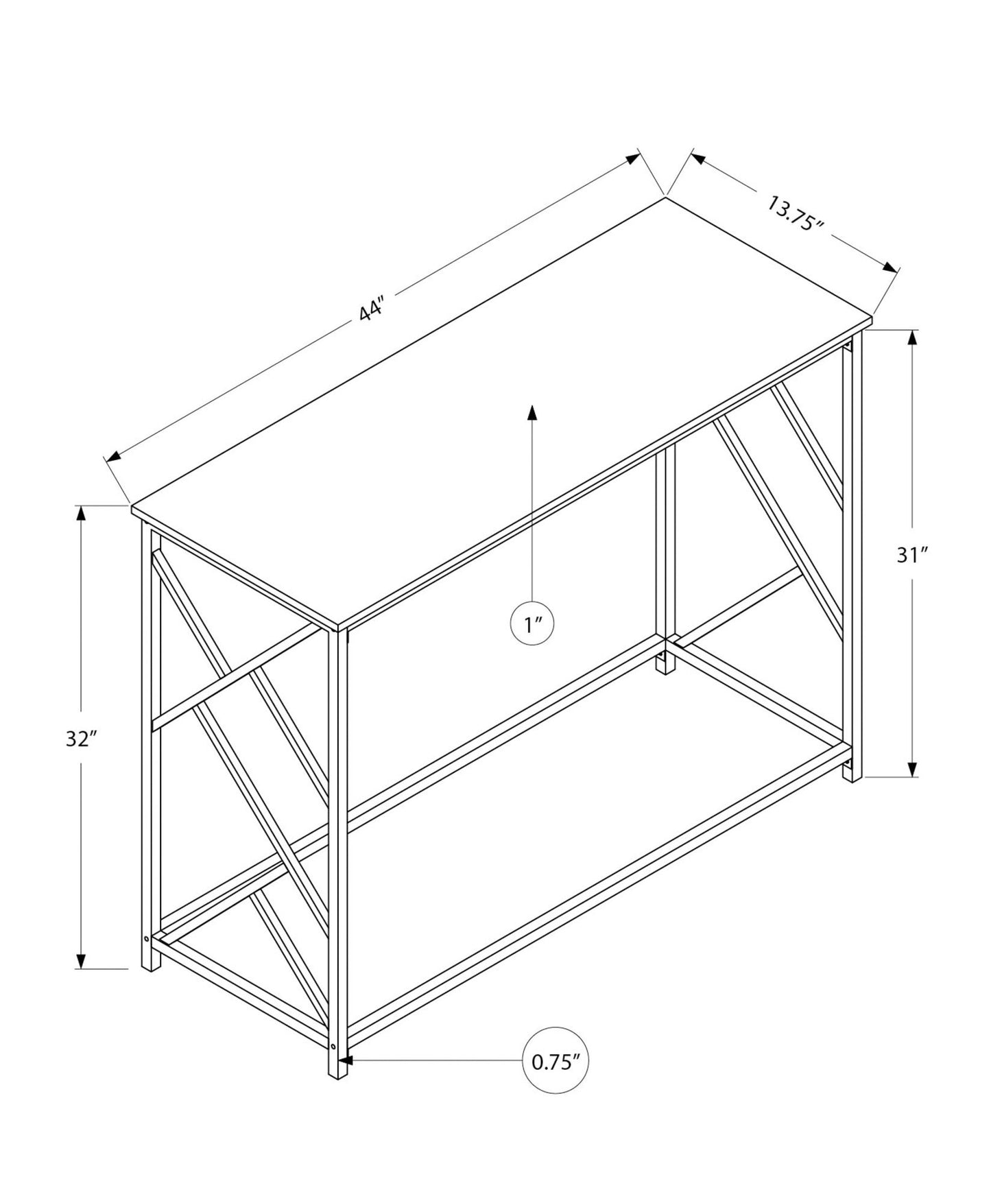 Accent Console Table For Entryway, Contemporary - Taupe
