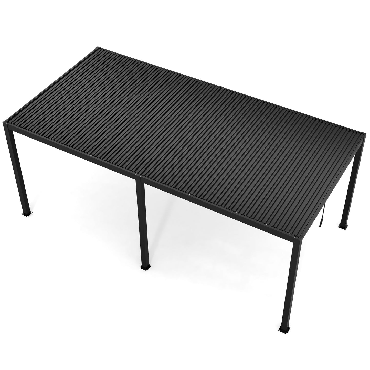 10 x 19 Ft Louver Pergola Frame & Steel Louvers - Black