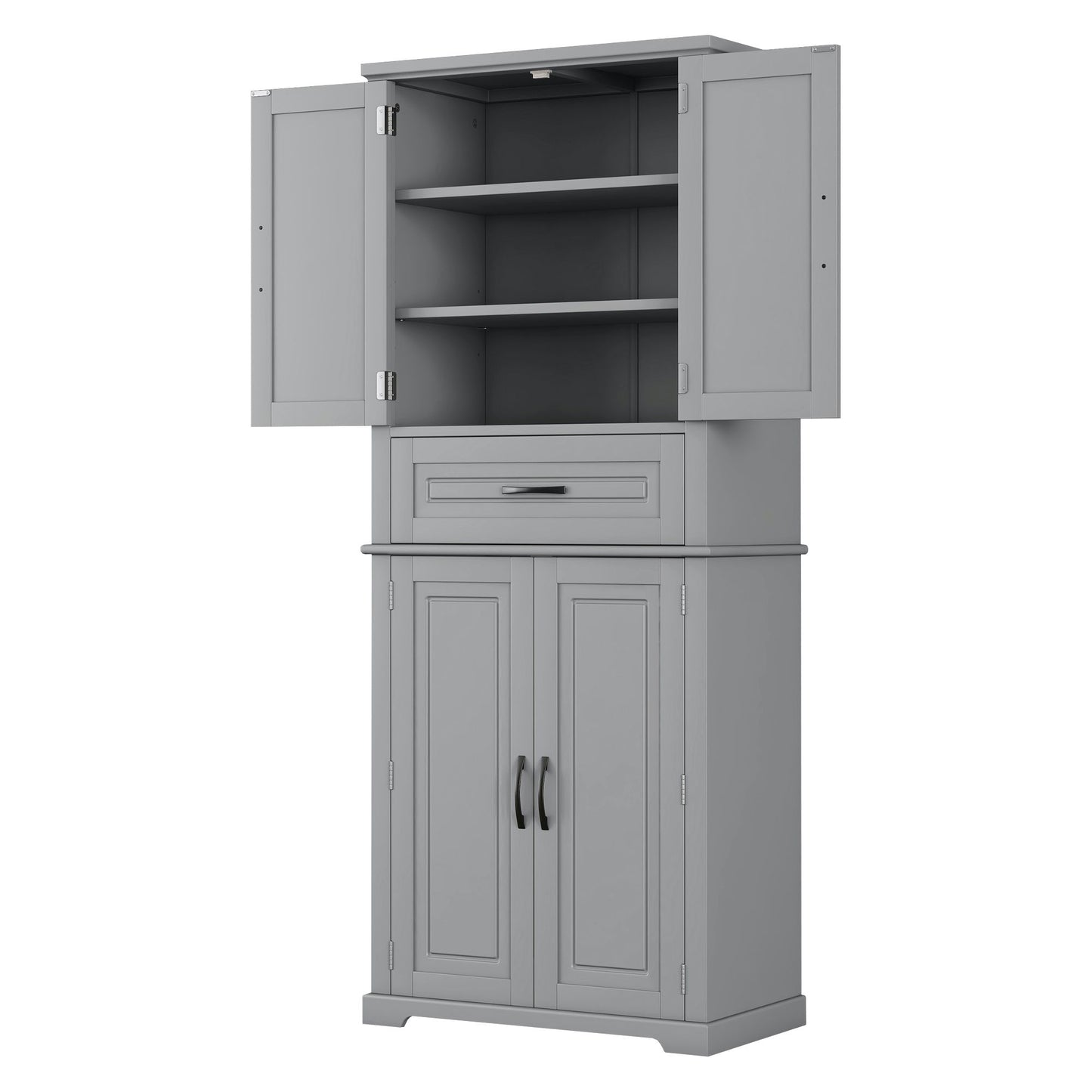 Bathroom Storage Cabinet With Multi Functional Storage Space, Material, Adjustable Shelf, Slide Rail Drawer - Gray
