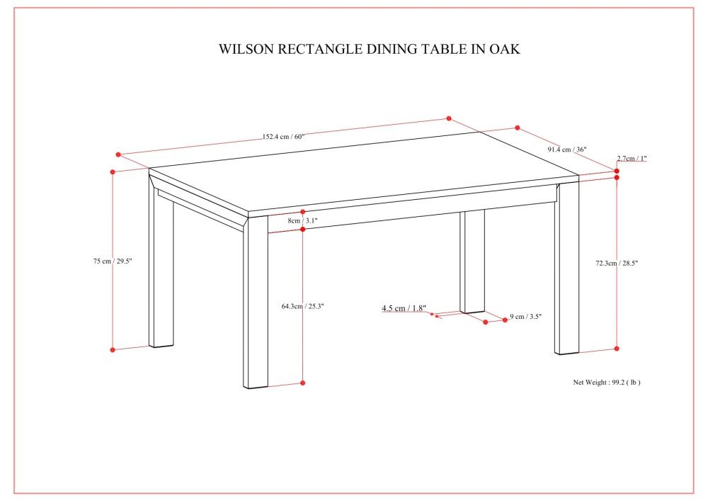 Wilson - Dining Table - Oak Veneer