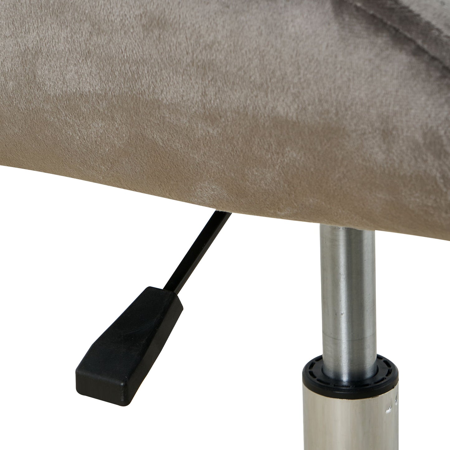 Modern Velvet Fabric Dining Chair With Chrome Legs, Soft And Comfortable, Lift Adjustment, Space Saving - Gray