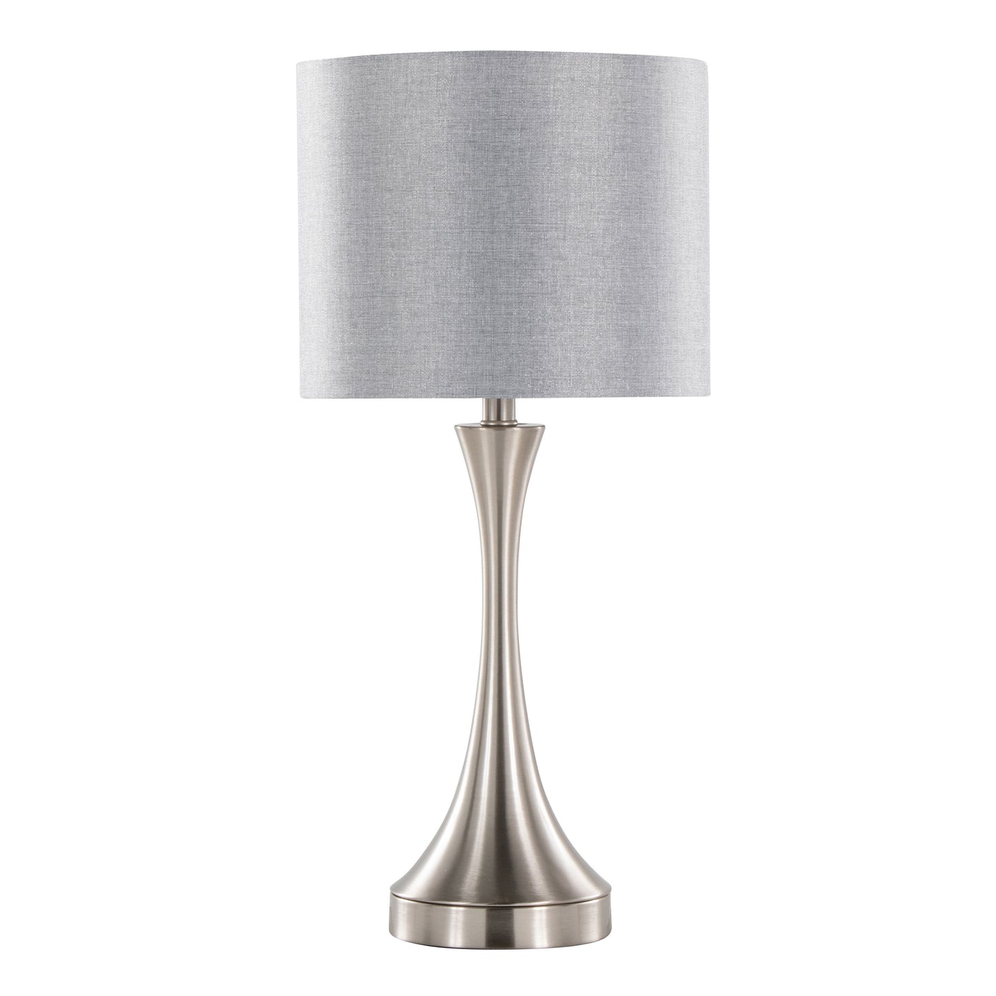 Lenuxe - Contemporary Table Lamp Built In USB Port (Set of 2) - Nickel / Gray