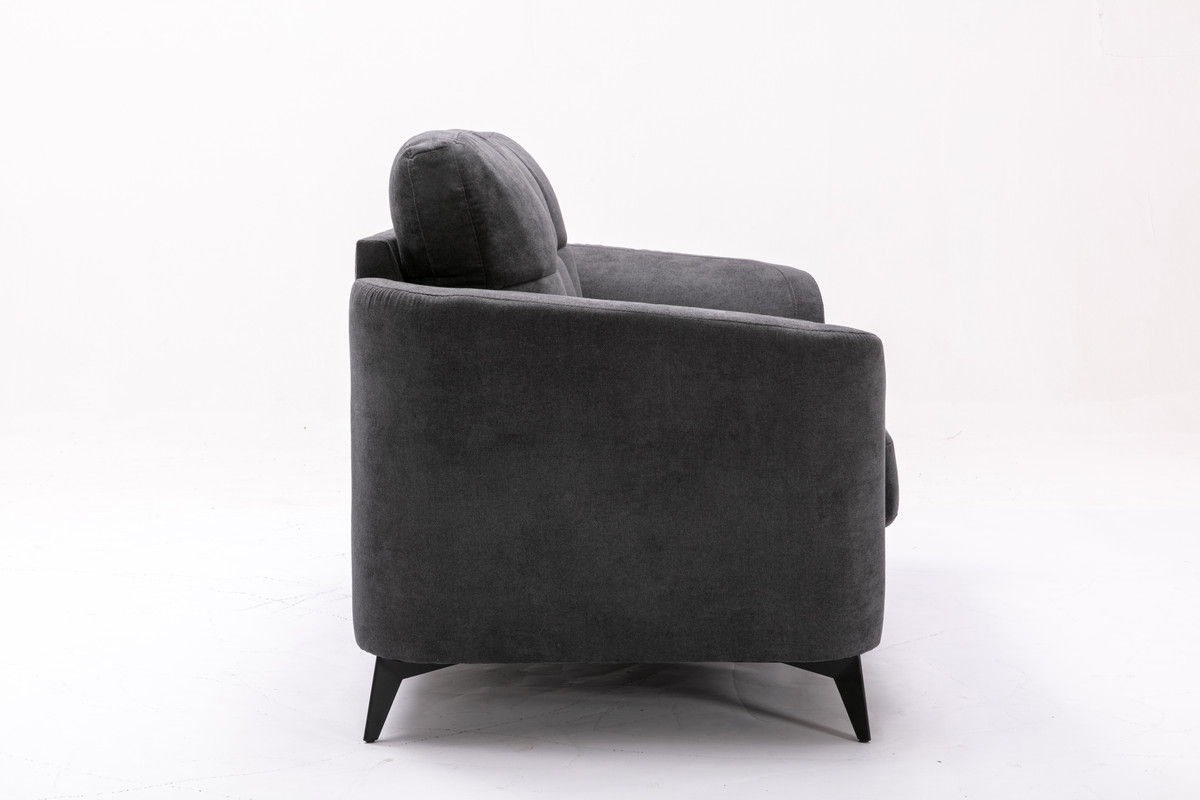 Callie - Woven Fabric Loveseat - Gray
