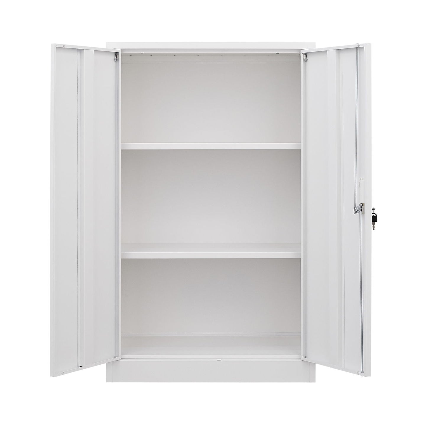 Metal Storage Cabinet With Locking Doors And Adjustable Shelf, Folding Filing Storage Cabinet, Folding Storage Locker Cabinet For Home Office, School, Garage - White