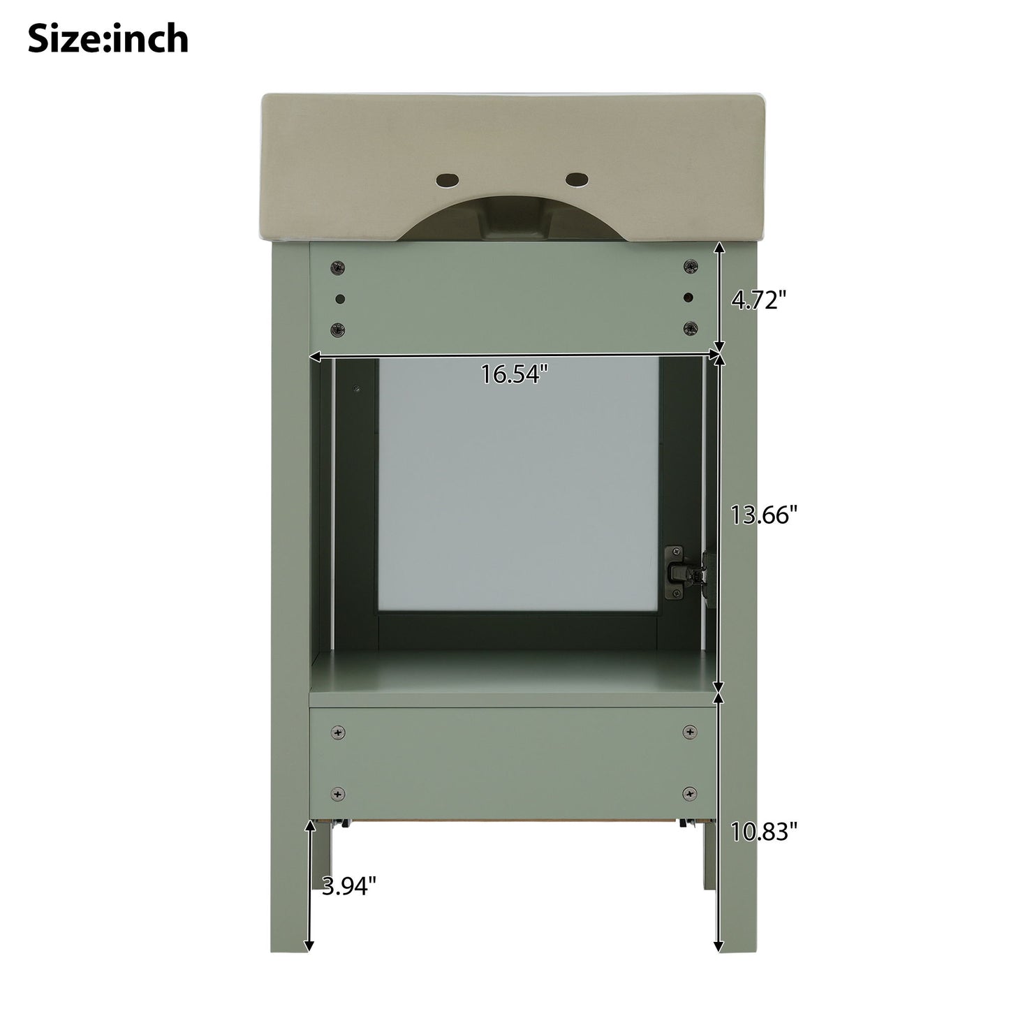 Bathroom Vanity With Ceramic Sink And Ample Storage, Ideal For Small Bathrooms - Green