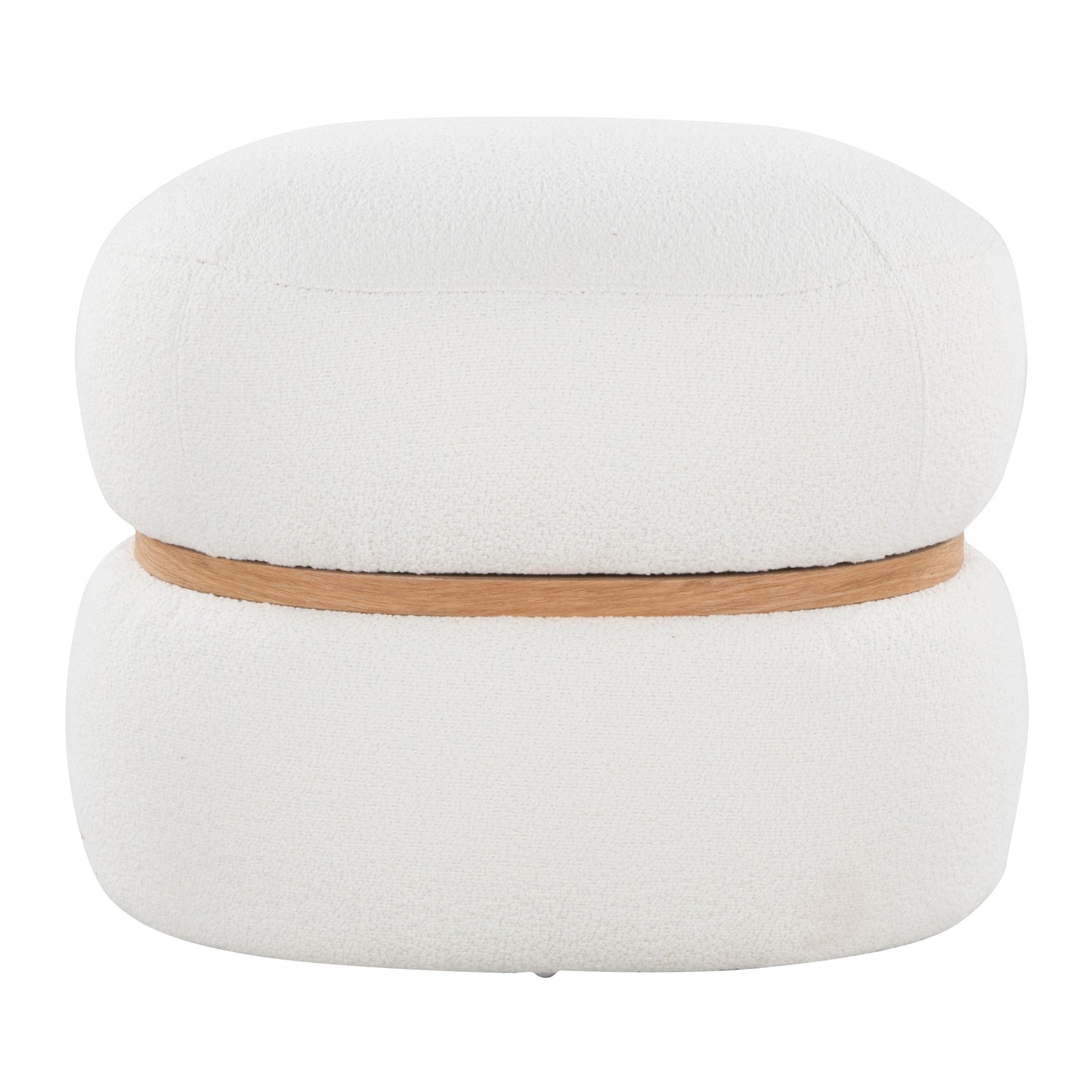 Cinch - Contemporary Pouf Ottoman - Cream / Natural