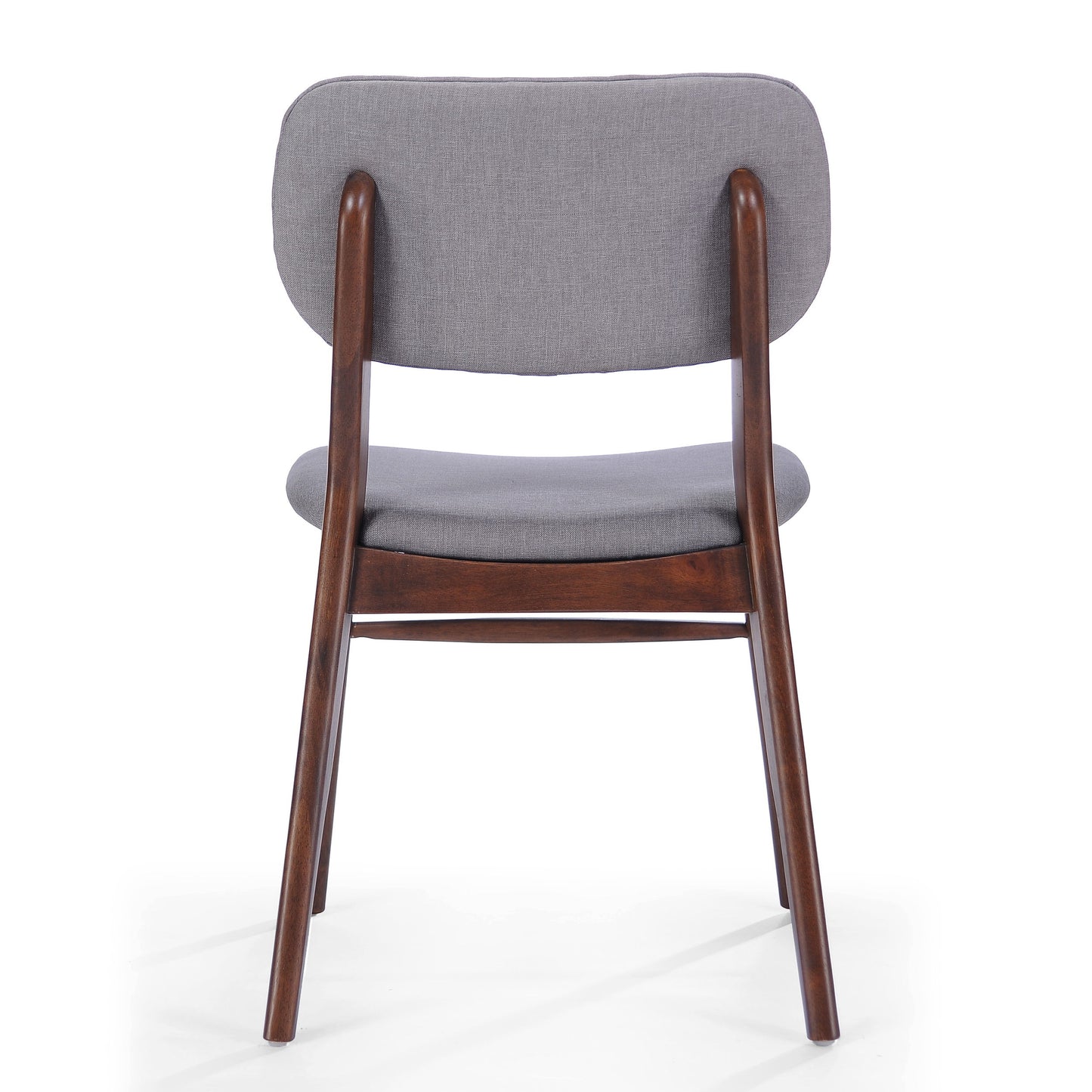 Mid Century Modern Upholstered Dining Chairs With Splayed Rubberwood Legs (Set of 2) - Light Gray