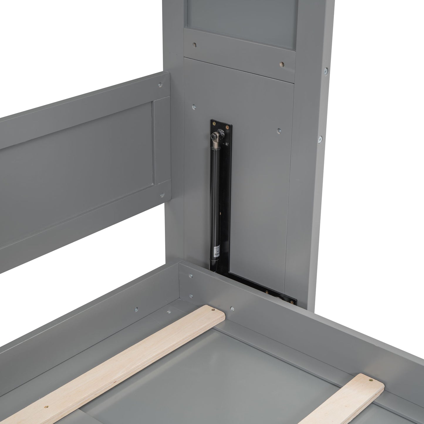 Full Size Murphy Wall Bed With Shelves - Gray