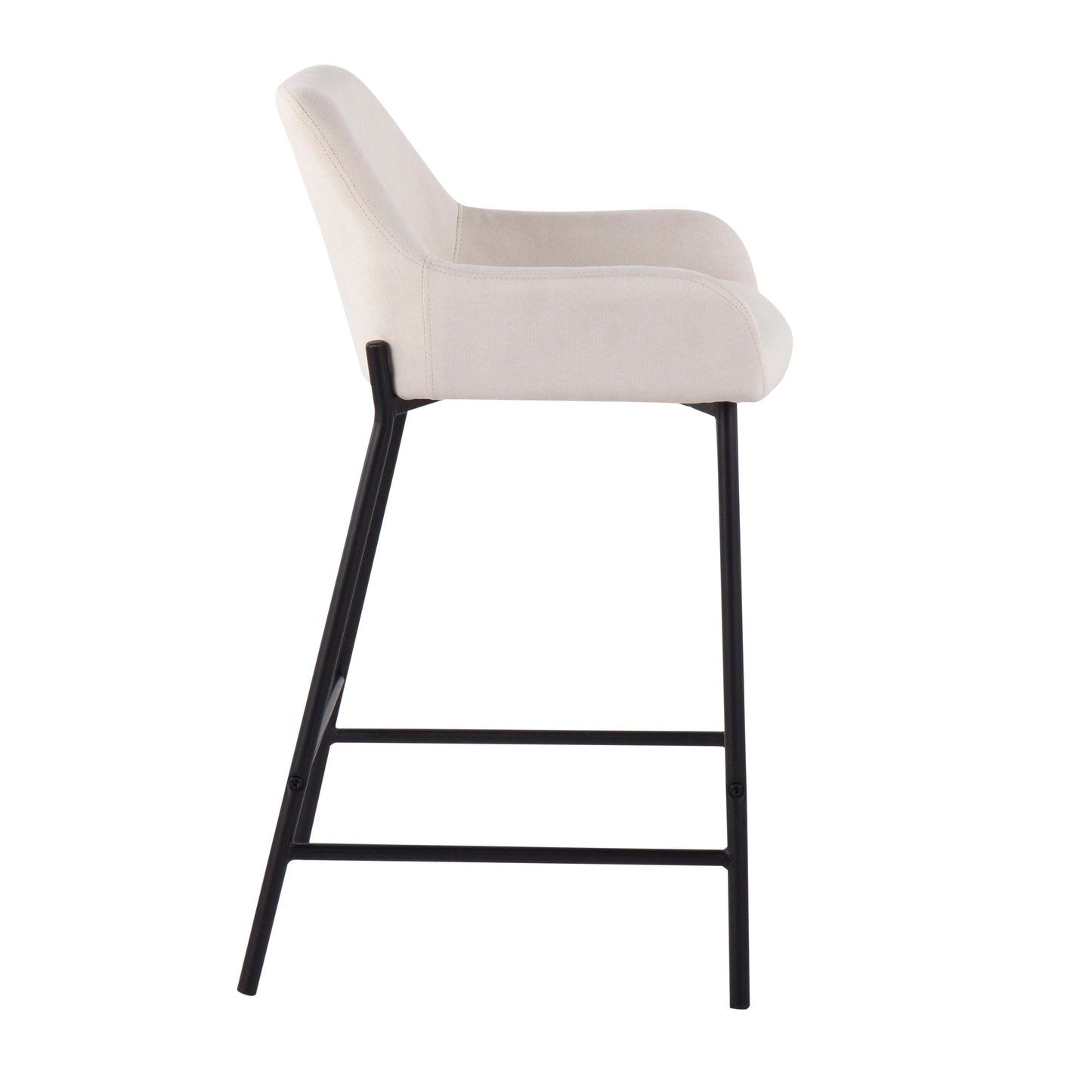 Daniella - Industrial Fixed Height Counter Stool (Set of 2) - Black / Cream