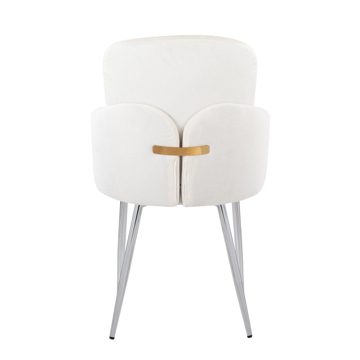 Dahlia - Contemporary Dining Chair (Set of 2) - Chrome / Cream
