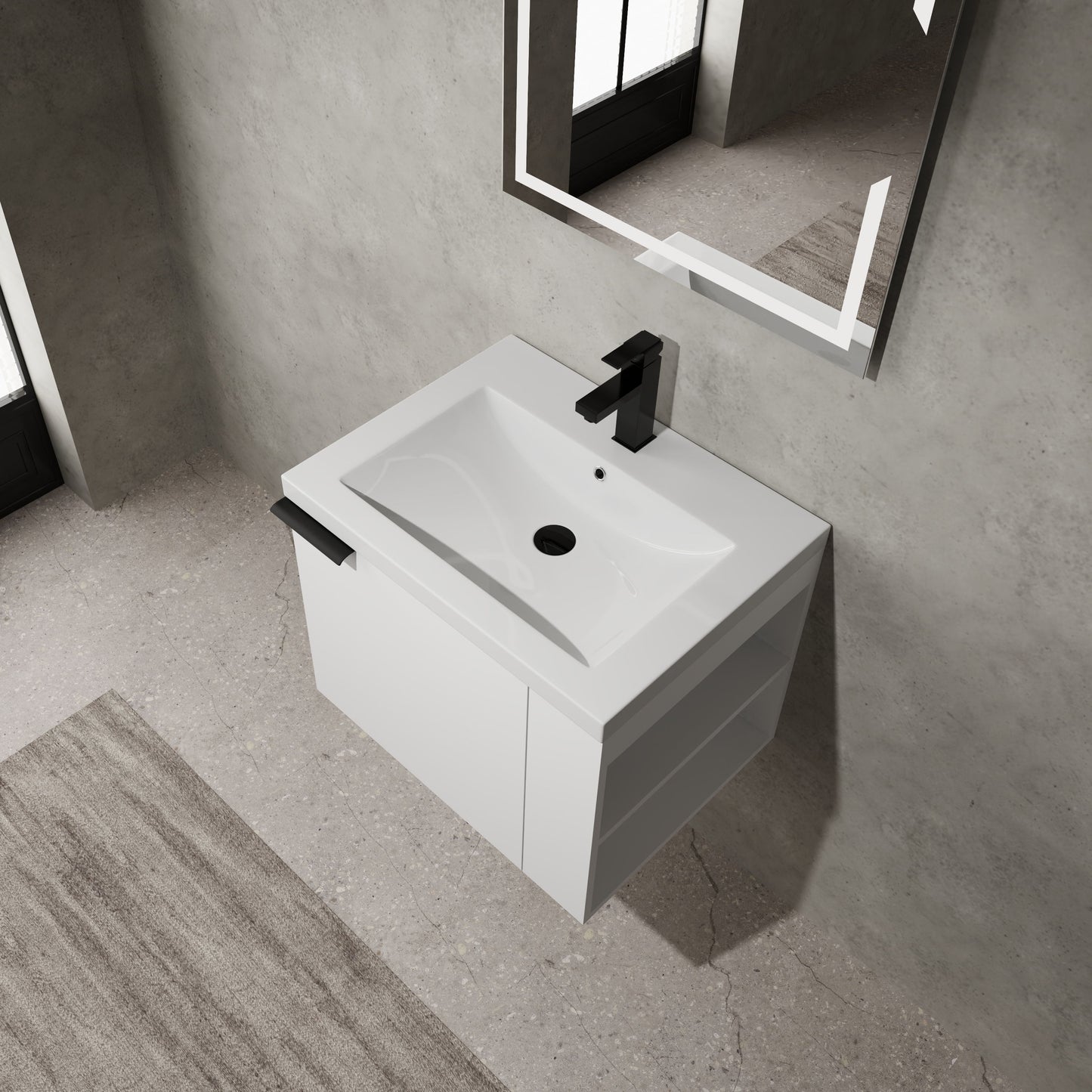 Modern Bathroom Vanity Sink Combo For Small Spaces - White