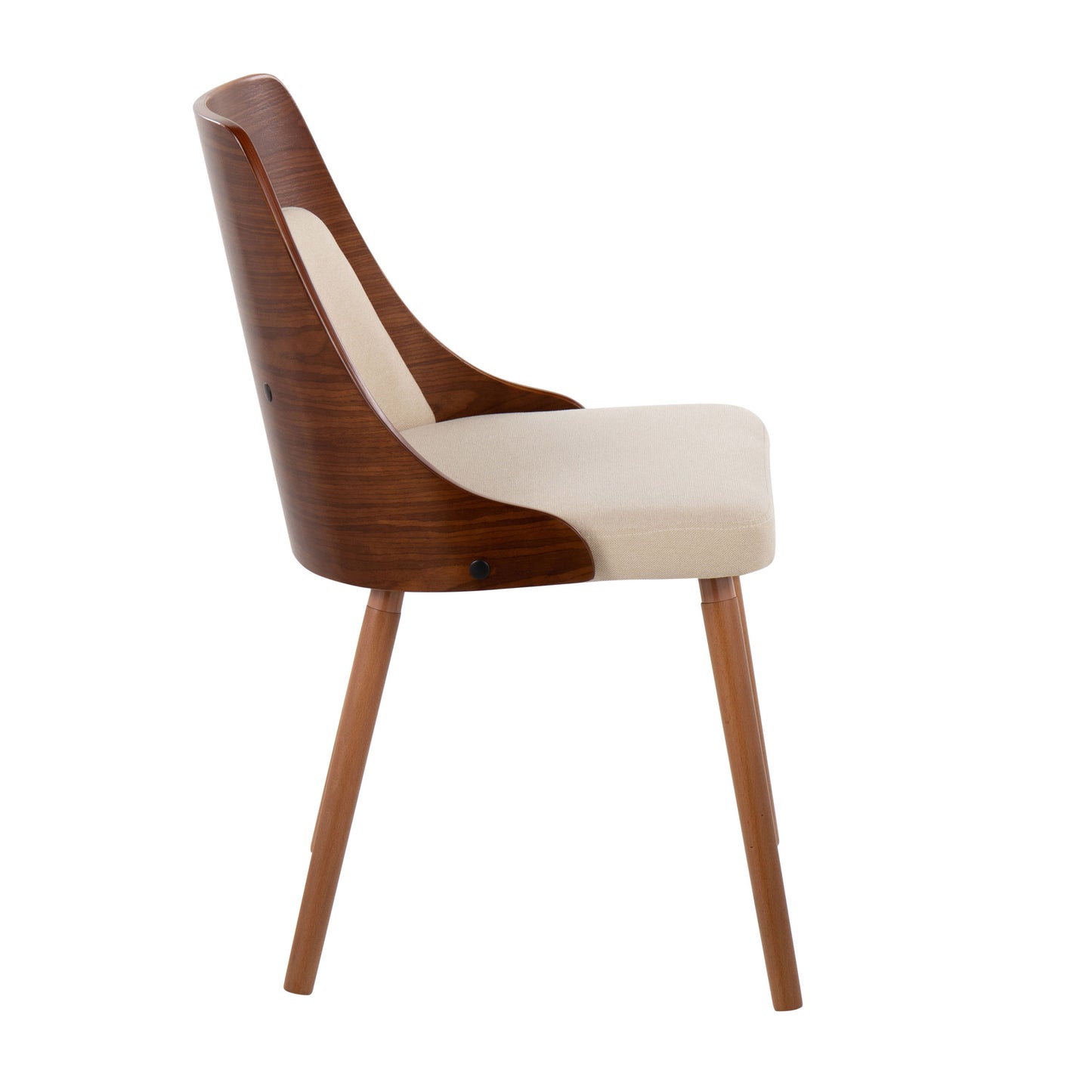 Anabelle - Mid-Century Modern Chair (Set of 2) - Cream / Walnut