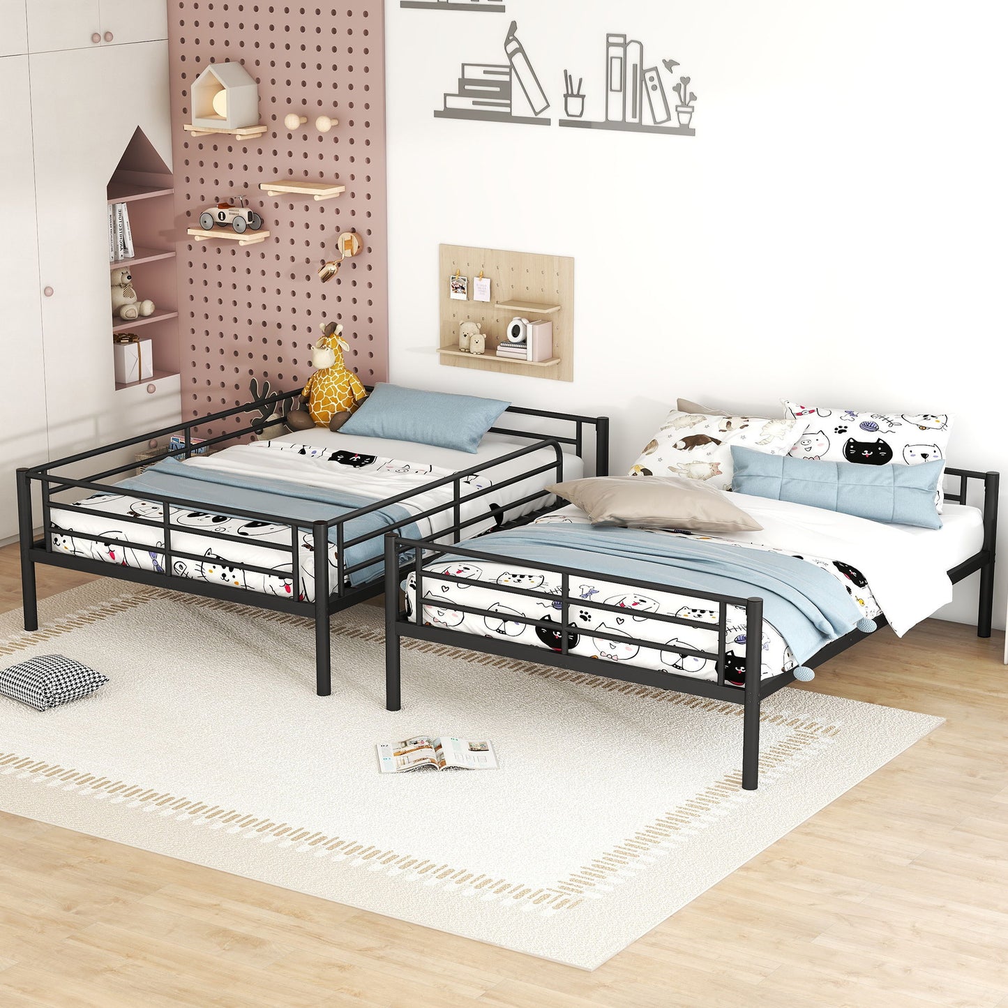 Full Over Full Metal Bunk Bed - Black