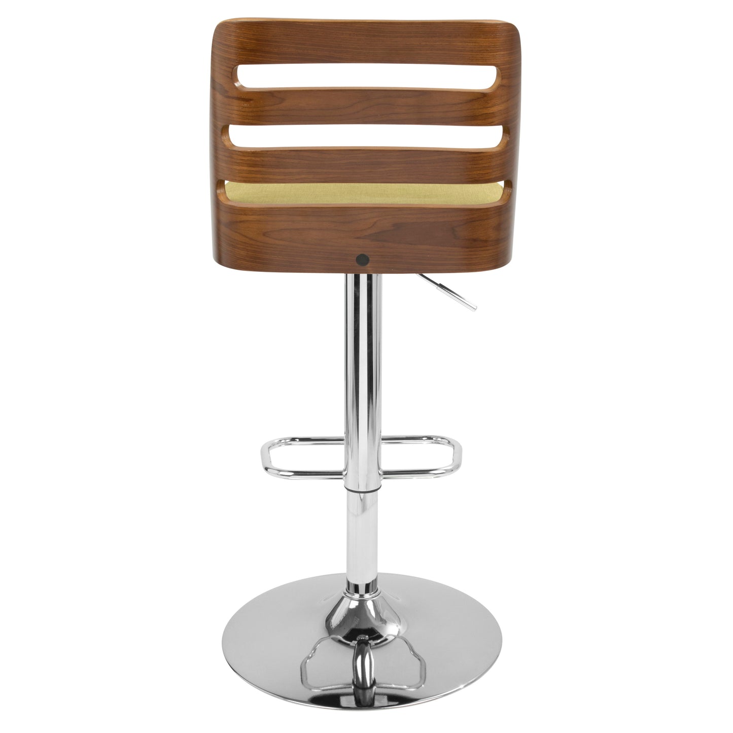 Trevi - Mid-Century Modern Adjustable Barstool With Swivel - Walnut / Green