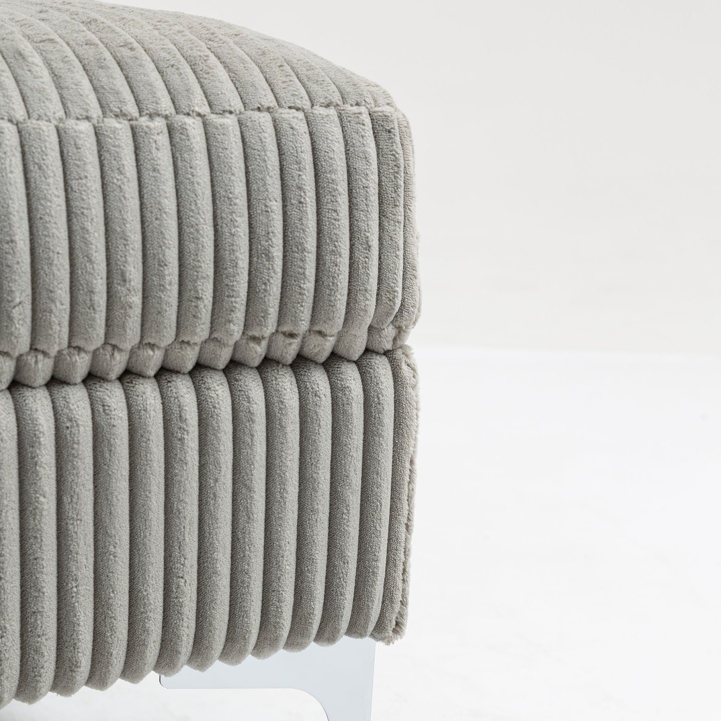 Modular Sectional Sofa Square Ottoman Module, Storage Ottoman Footrest - Gray