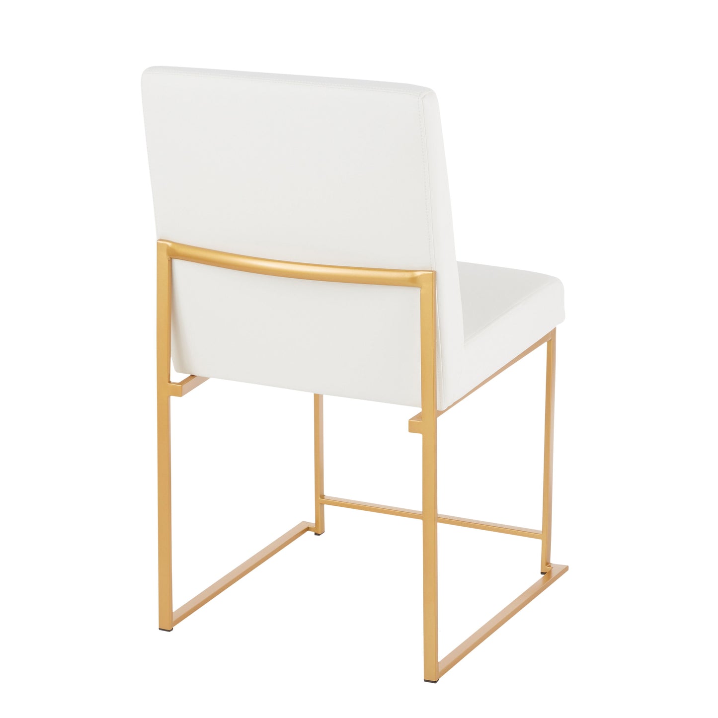 Fuji - Contemporary, High Back Dining Chair (Set of 2) - Gold / White