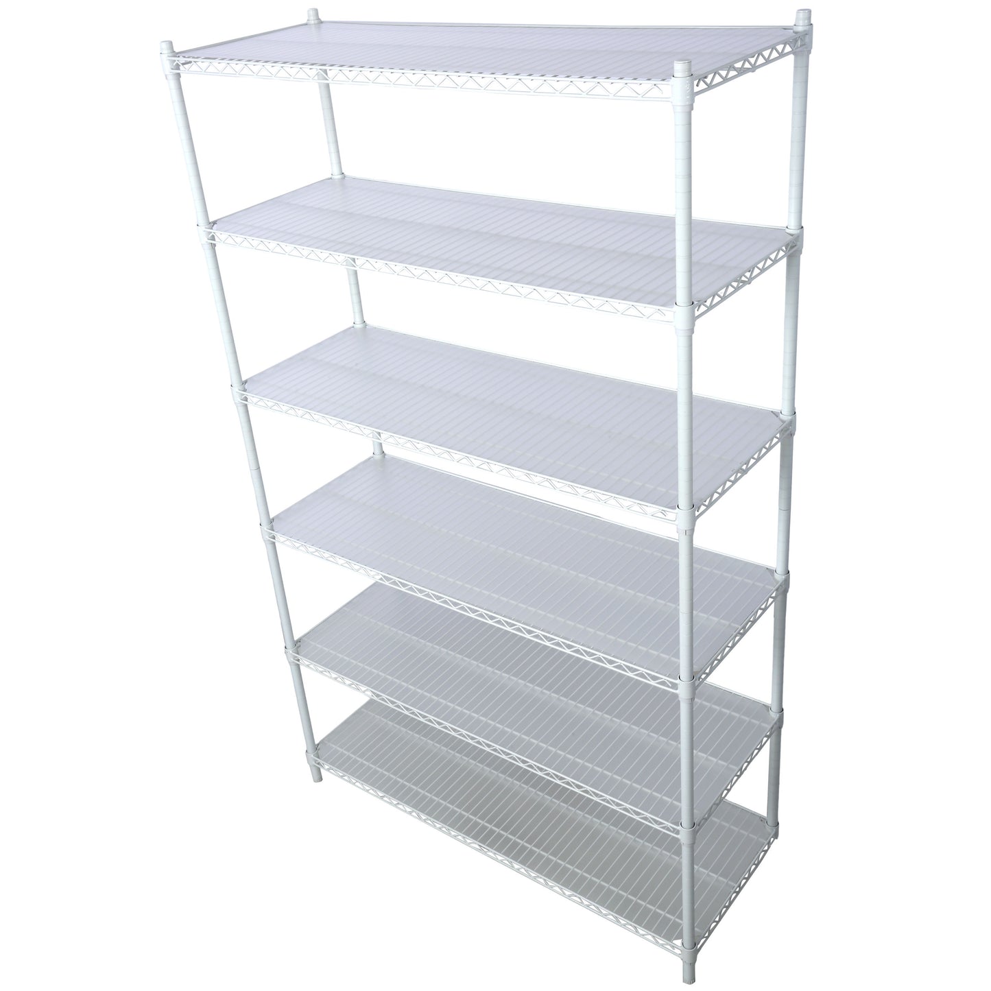 20" 6 Tier 6000Lbs Capacity Nsf Metal Shelf Wire Shelving Unit, Heavy Duty Adjustable Storage Rack With Wheels & Shelf Liners For Commercial Grade Utility Steel Storage Rack - White