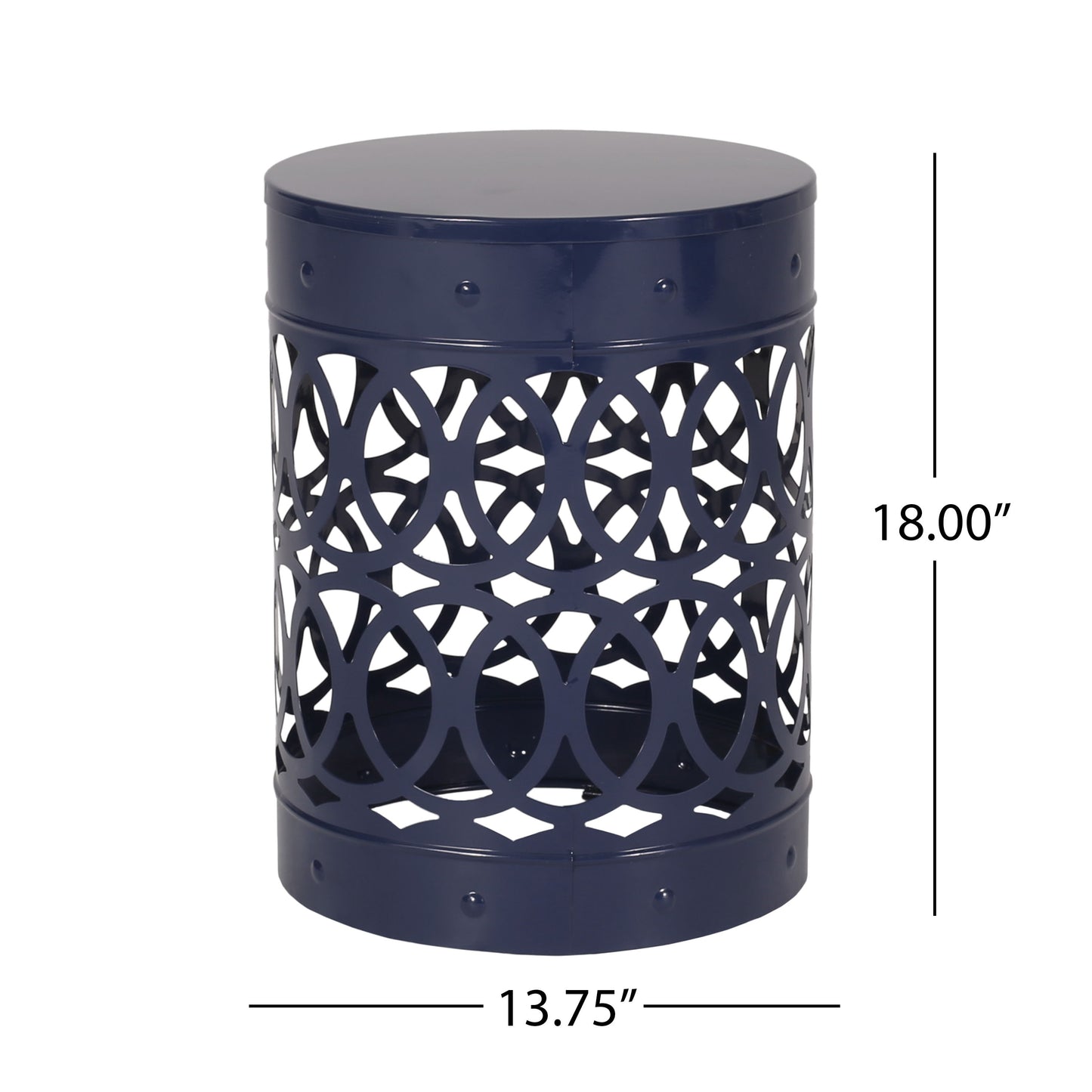 Outdoor, Metal End Table Large - Navy Blue