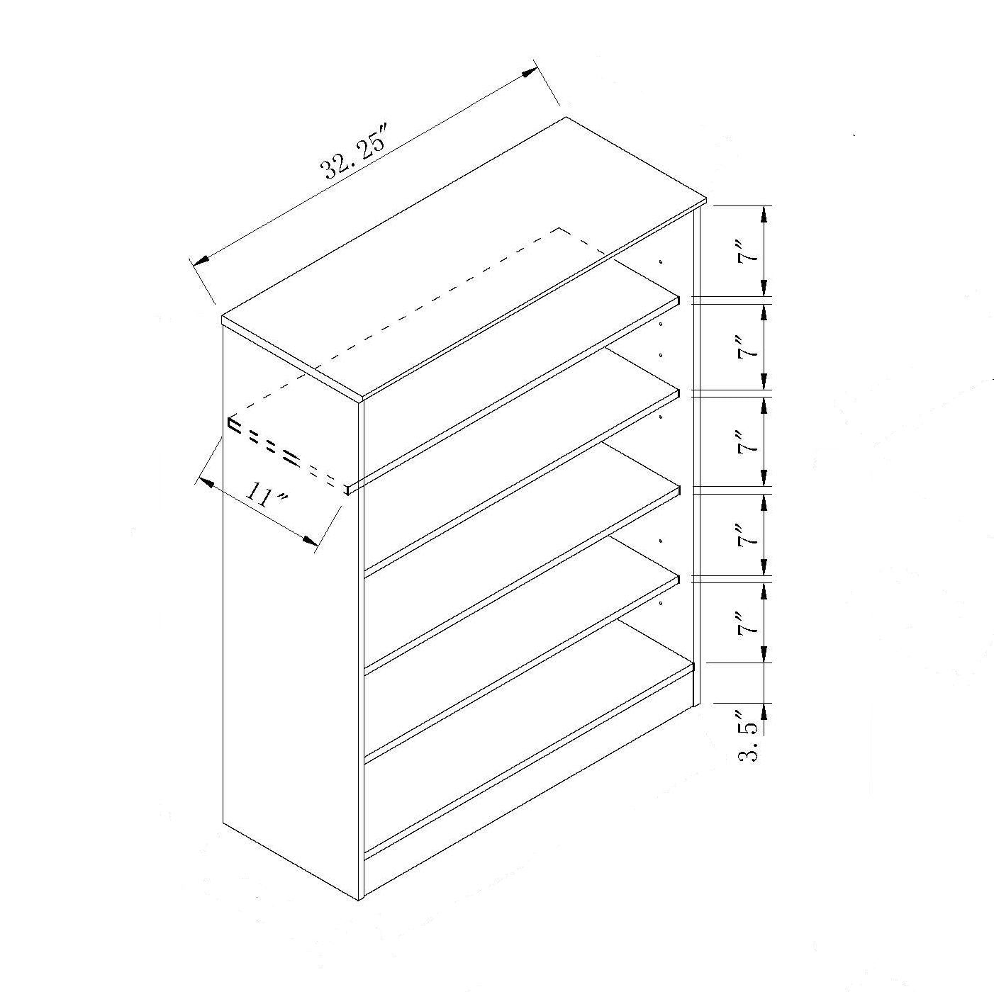 Shoe / Storage Cabinet With Two Doors Five Shelves - White