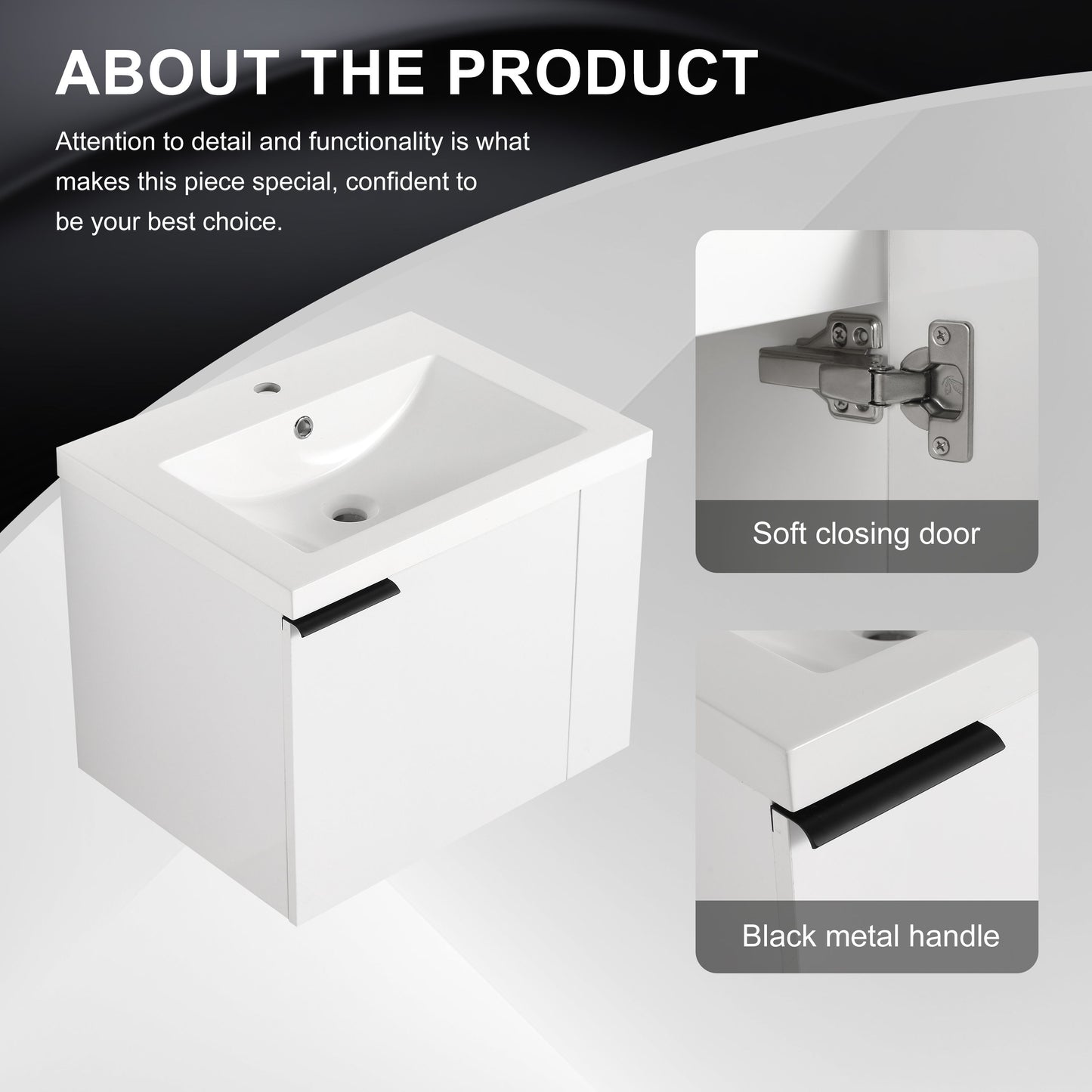 Modern Bathroom Vanity Sink Combo For Small Spaces - White