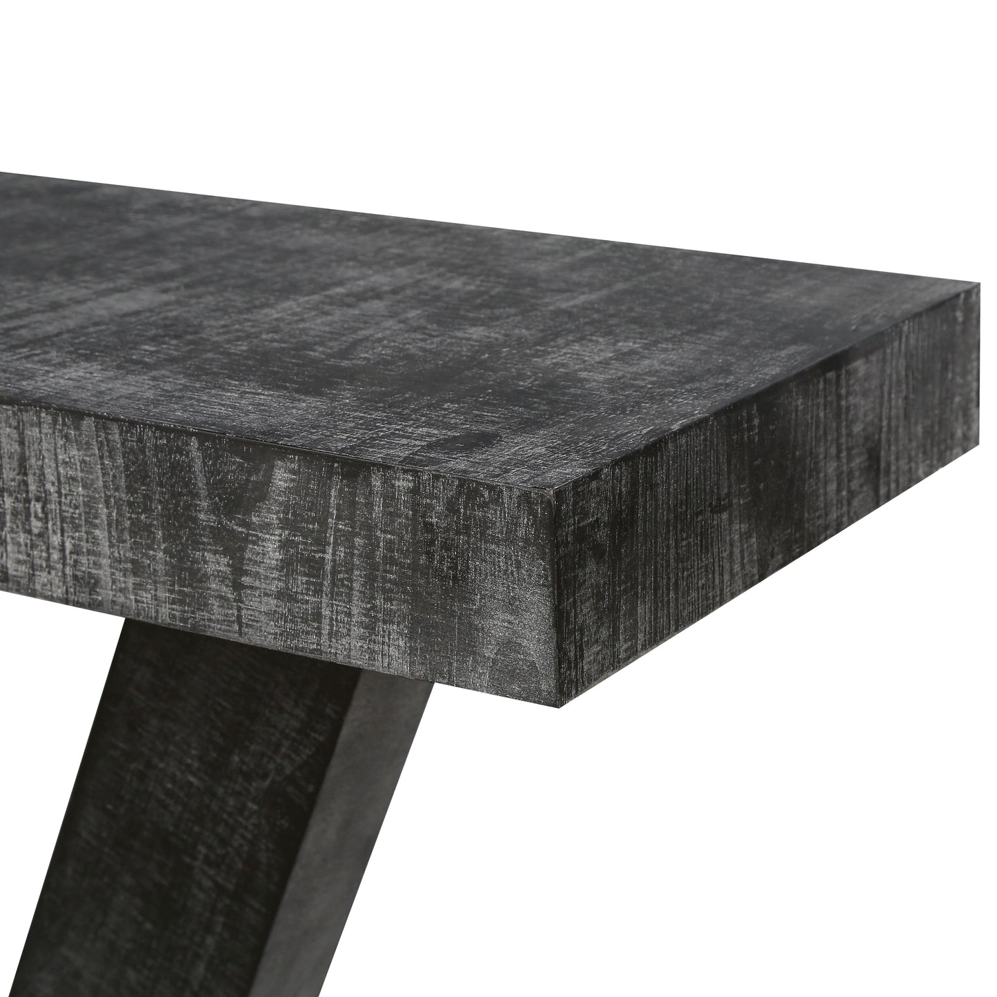 Vintage Distressed Wood Entryway Bench With 2 Tier Storage, Rustic Wide Design - Antique Black
