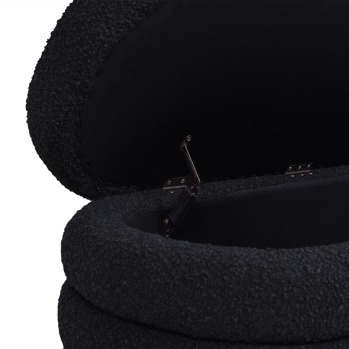 Fuji - Upholstered Oval Storage Bench - Ebony Black