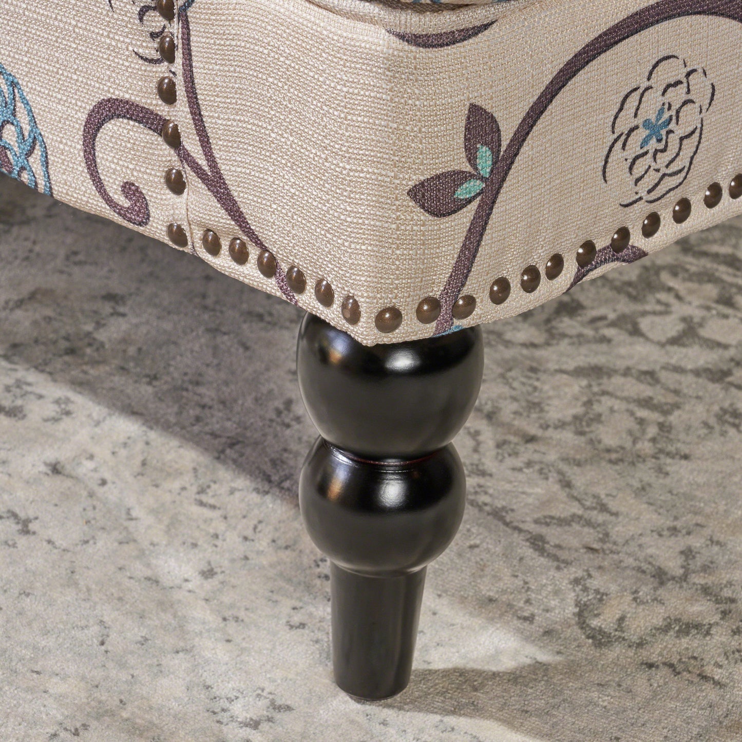 Vitality - Club Chair With Button Tufted Diamond Stitching And Turned Legs - Blue / White