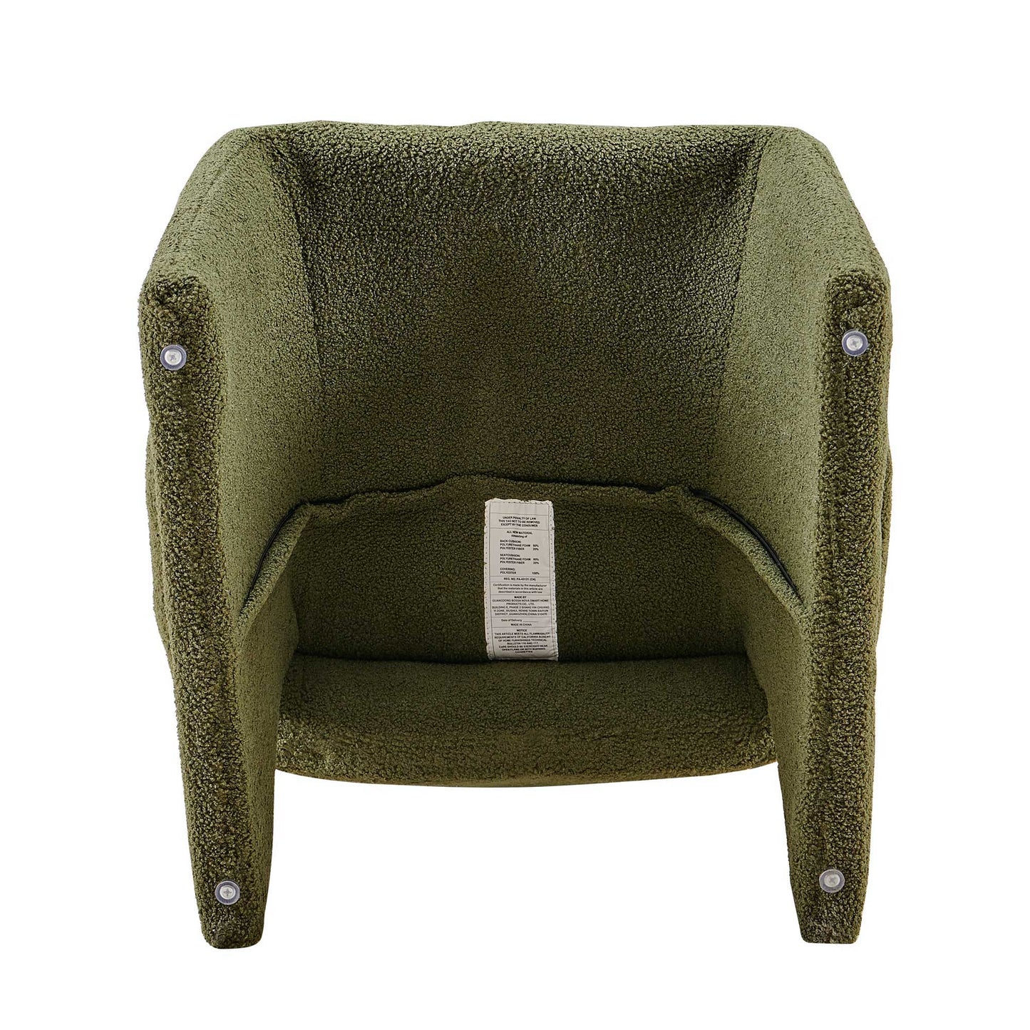 Modern Accent Chair Green Single Sofa Chair, Upholstered Side Chair Teddy Comfy Chair For Dining Room / Bedroom / Living Room / Reception 1 Piece - Green