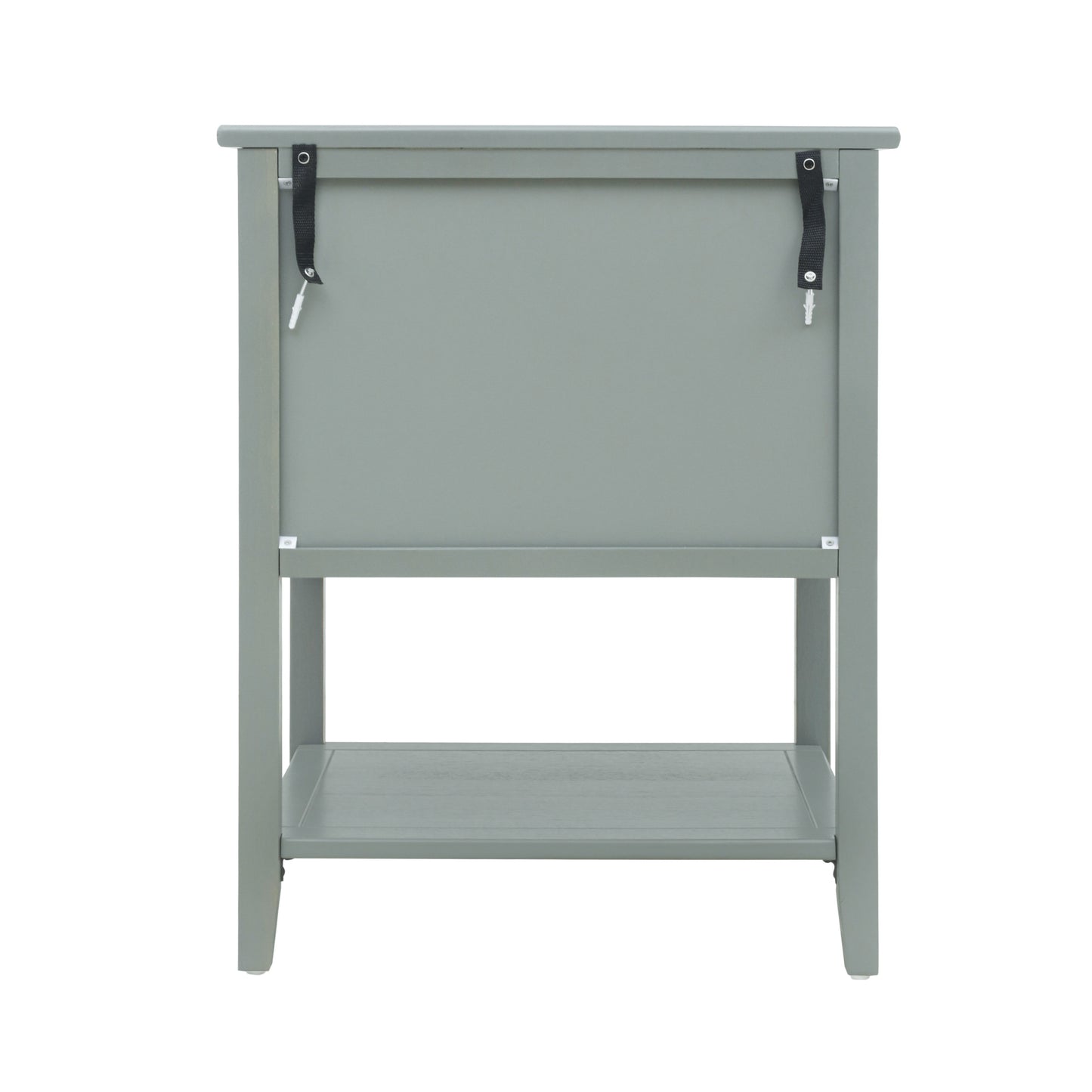 2 Drawer Side Table, American Style, End Table, Suitable For Bedroom, Living Room, Study - Light Gray