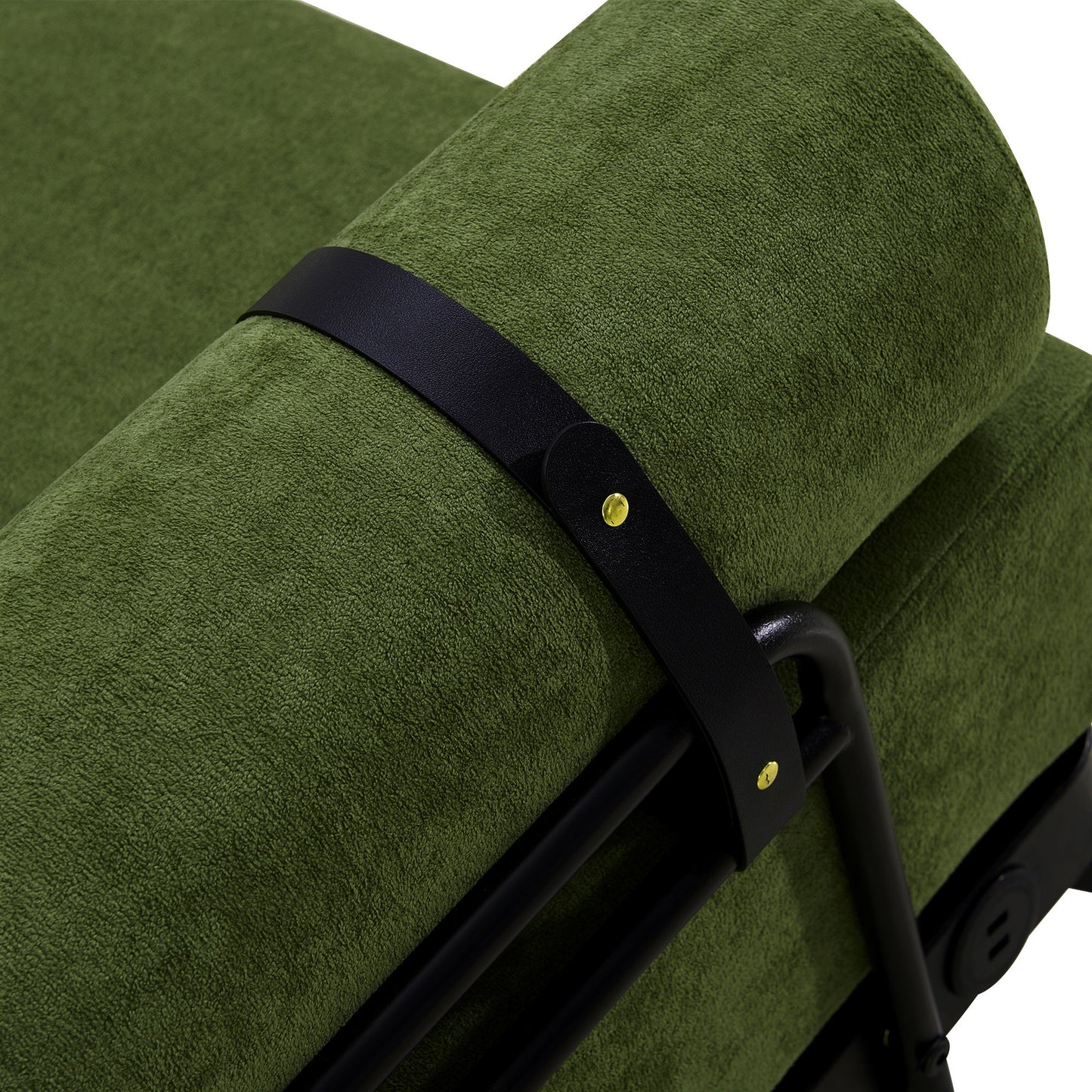Modern Loveseat Sofa 2 Seater With USB Ports, Cylindrical Armrests - Green