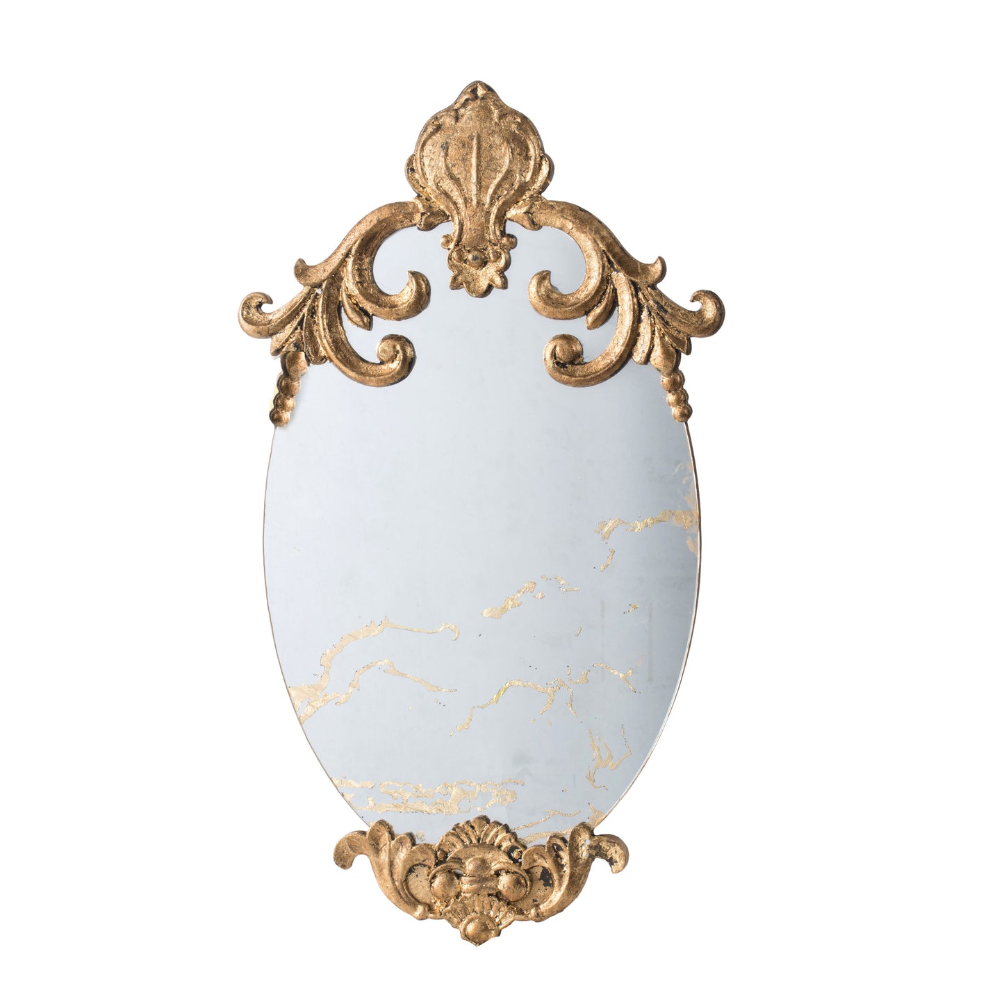 Decorative Oval Wall Mirror, Accent Mirror For Living Room, Entryway, Bedroom - Gold