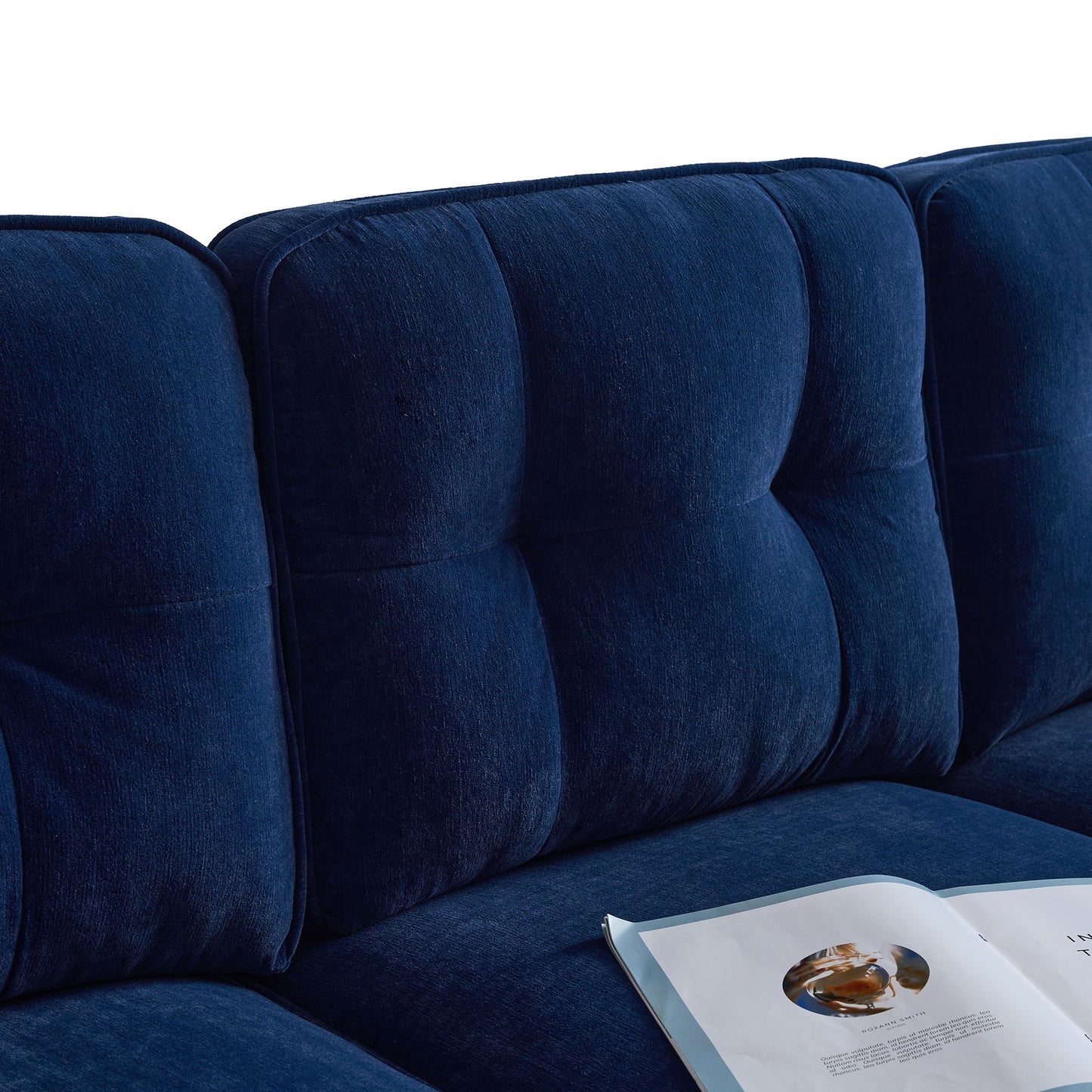 Modern L Shaped Sectional Sofa For Living Room And Bedroom - Blue