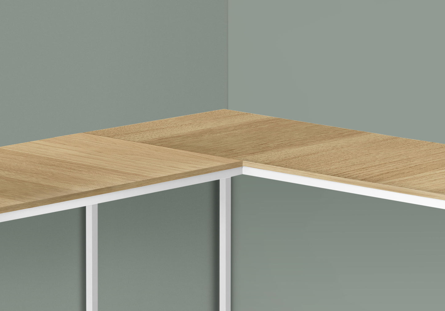 Computer Desk, Home Office, Corner, L Shape, Laptop, Contemporary & Modern - Natural